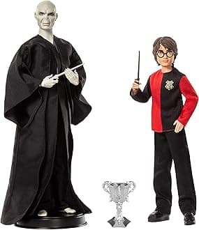 Harry Potter Collectible Doll 2-Pack, Gift Set with 12 Inch Voldemort Doll and 10.5 Inch Harry Potter Doll, with Film Inchspired Fashions and Wands