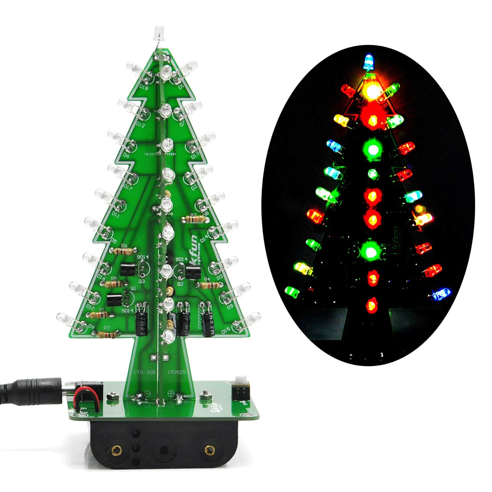 Gikfun Christmas Tree 3D Xmas Tree Led DIY Kits 7 Color Flash Circuit LED EK1697