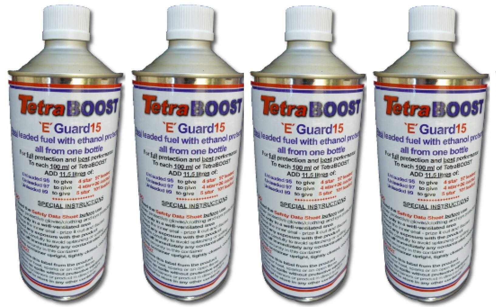 E-Guard 15, Makes real Leaded fuel with ethanol protection, 4 x 945ml can