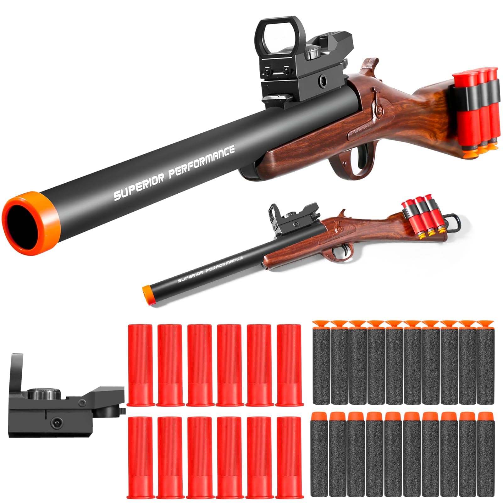 Toy Shotgun Shell ejecting Soft Bullet foam blasters pellet Ball realistic dart gun Sniper Rifle with scope cool stuff that look real Shooting Game for year old kids boys toys gift ideas (toy shotgun)