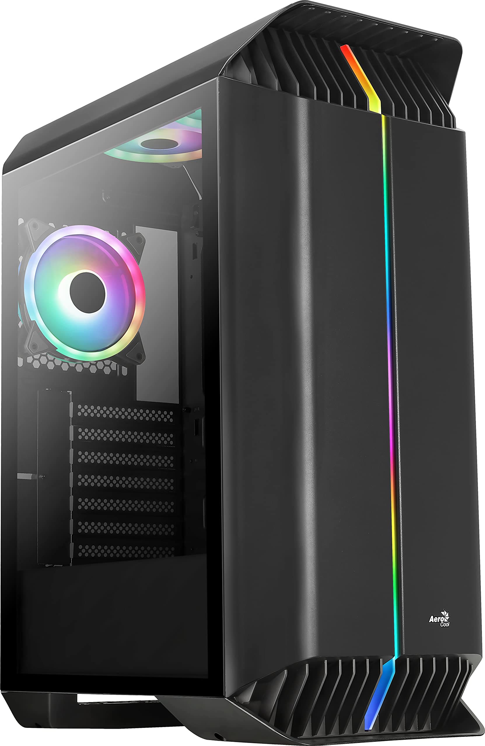 AeroCoolGladiator Duo, ARGB ATX Mid Tower Case, 3 x Duo 12 ARGB Fans, Tempered Glass Side Panel, Black