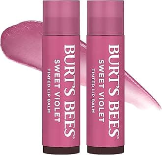 Easter Basket Stuffers, Lip Tint Balm with Long Lasting 2 in 1 Duo Tinted Balm , Color Infused with Hydrating Shea Butter for a Natural Looking Buildable Finish, Sweet Violet (2-Pack)