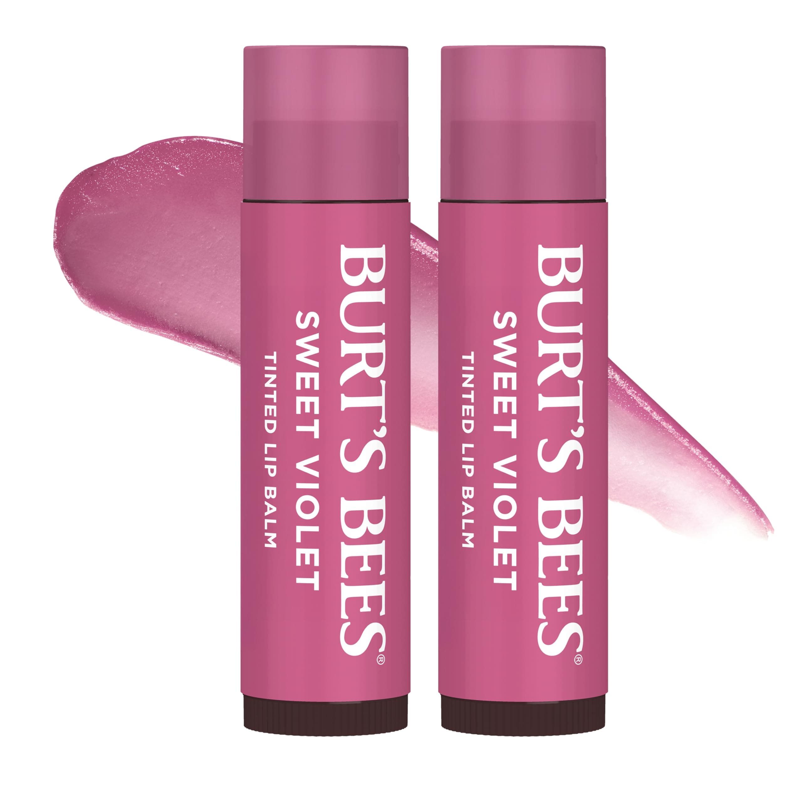 Lip Tint Balm with Long Lasting 2 in 1 Duo Tinted Balm Formula, Color Infused with Deeply Hydrating Shea Butter for a Natural Looking Buildable Finish, Sweet Violet (2-Pack)