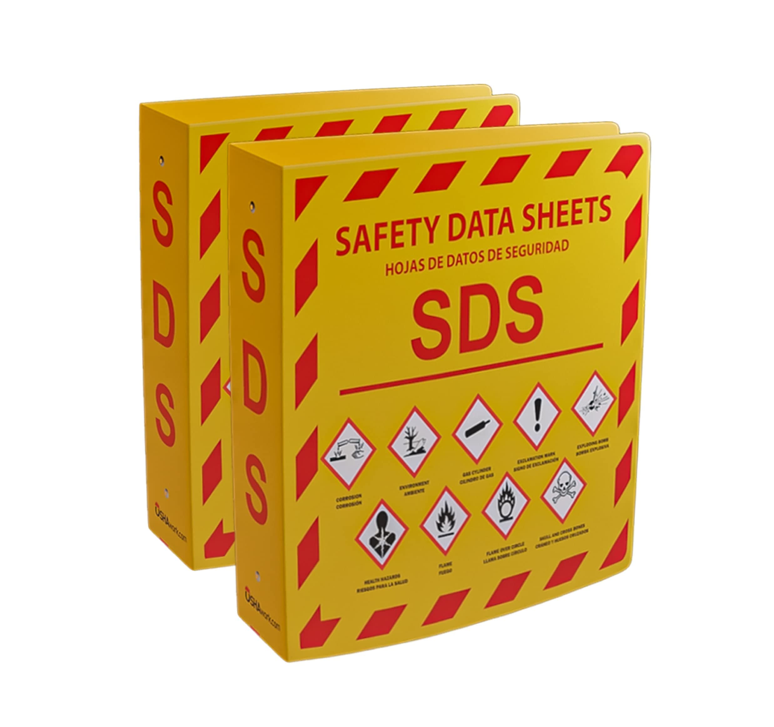 Yellow Safety (YS), SDS Binder - Updated 2023 Requirements, 2-Pack, Heavy Duty 3 Inch, 3 Ring Safety Data Sheet SDS Binder…