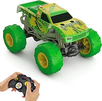 Monster Trucks 1:15 Scale Gunkster RC Truck, Glows in the Dark, Terrain Action Tires with Off-Roading Capability, HTP15