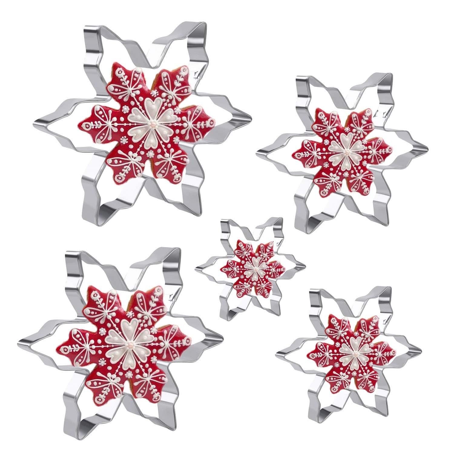 5 Pieces Snowflake Cookie Cutters
