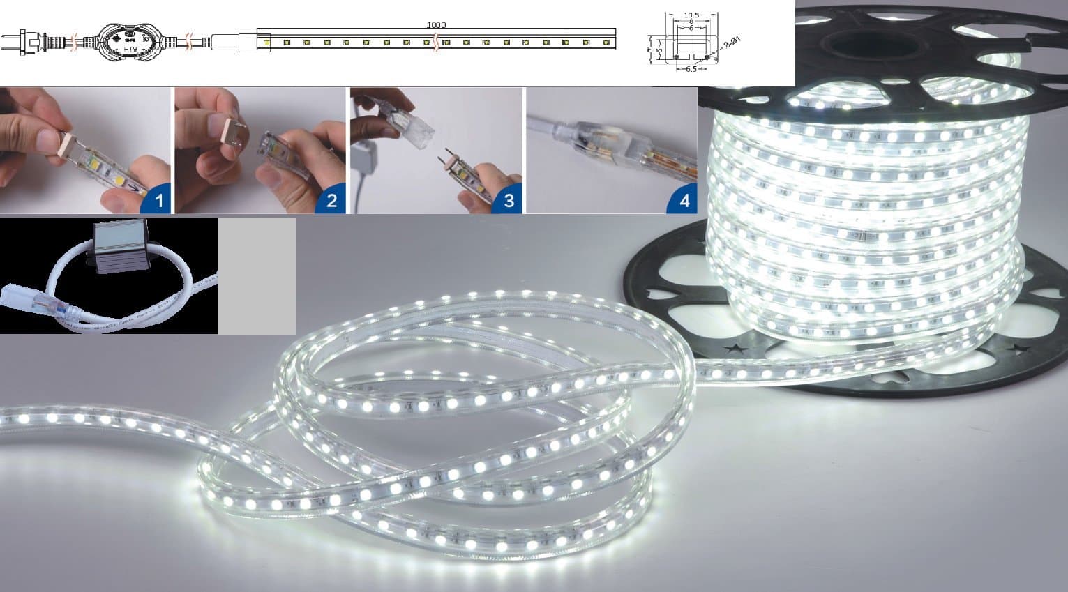 1 meter 240v Flexible LED Strip
