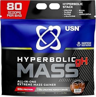 Hyperbolic Mass Weight Gainer Protein Powder | Dutch Chocolate | 6kg | 1100+ Calories | High Calorie Muscle Mass Gainer | 60g Protein + Creatine | Bulk Weight Gain for Hard Gainers
