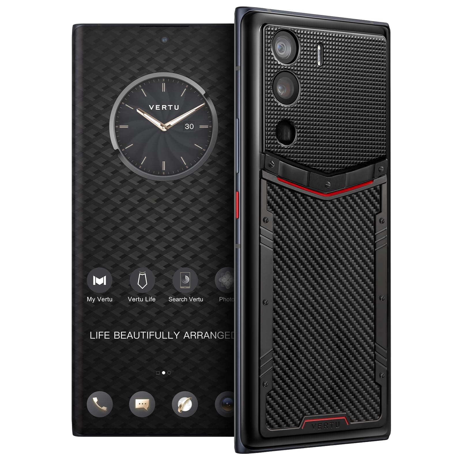 METAVERTU Web 3.0 Carbon Fiber 5G Phone, Unlocked Android Smartphone, Secure Encrypted, Double Systems, 64MP Camera, 144Hz AMOLED Curved Display, Dual SIM, Fast Charge (Paris Nails, 12G+512G)