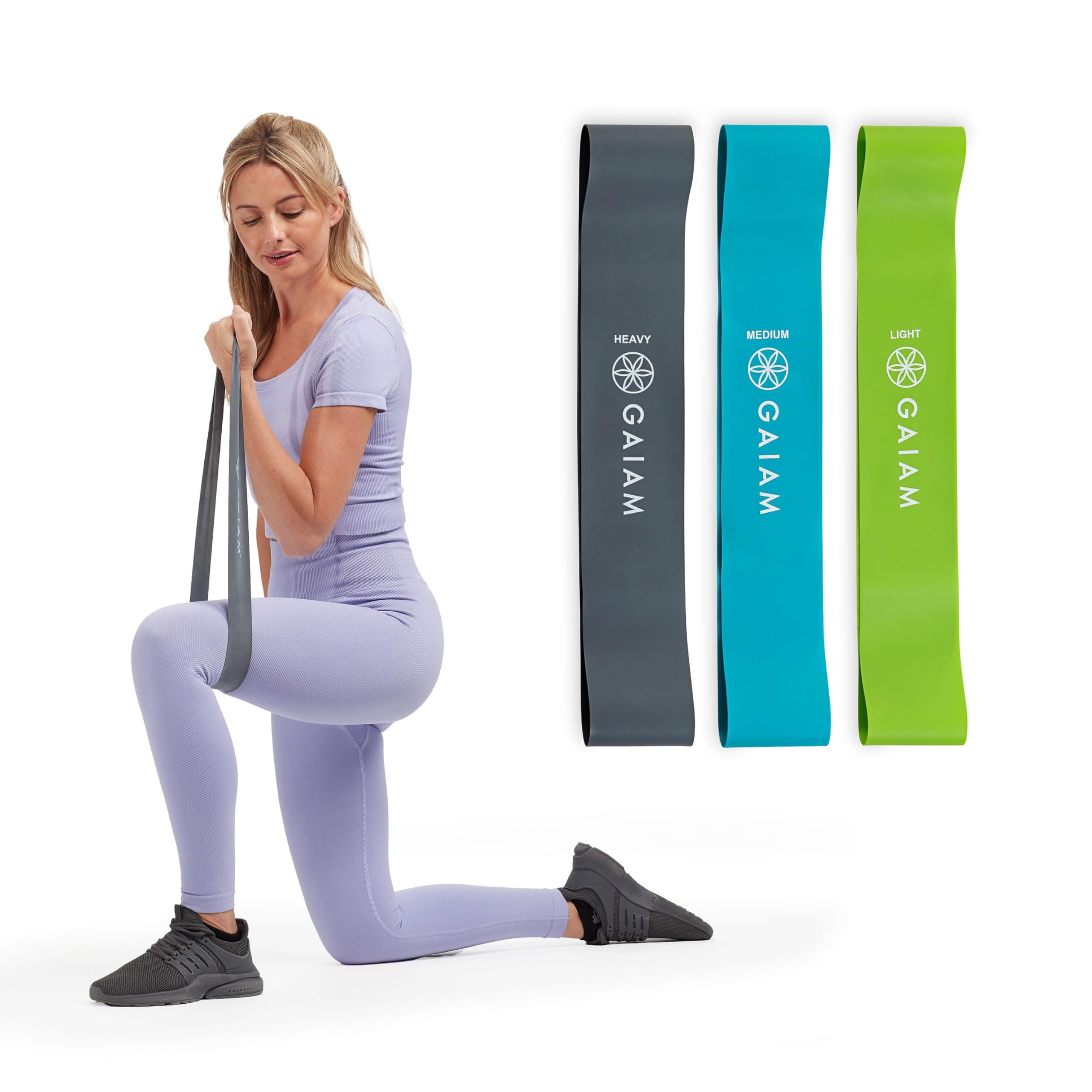 Restore Mini Band Kit - Set of 3 (Light, Medium, Heavy) Lower Body Loop Resistance Bands for Legs and Booty Exercises & Workouts (12" x 2" Bands)