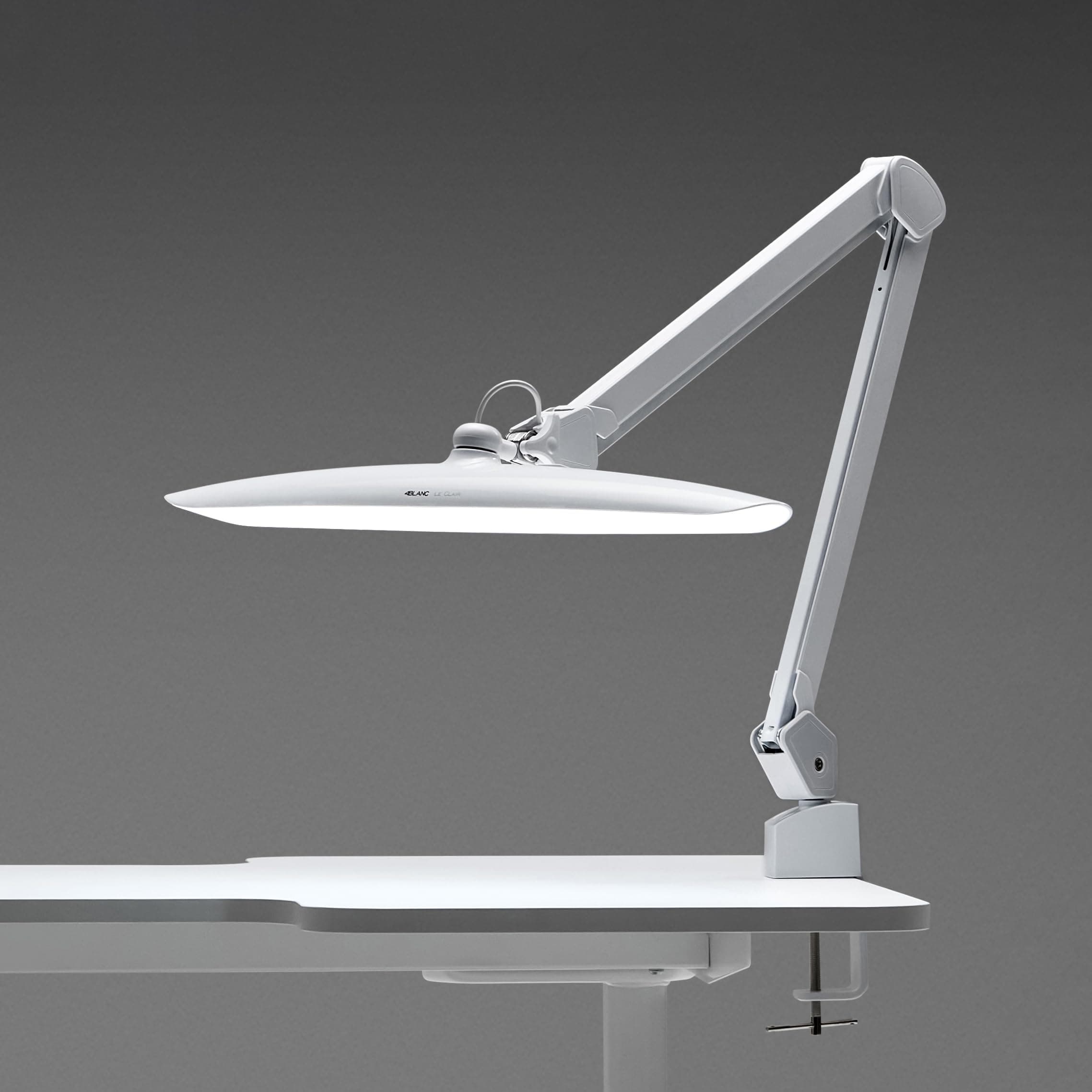 4BLANC® Shadowless Eye-Caring Dimmable LED Lamp with Desk Clamp and Adjustable Arm