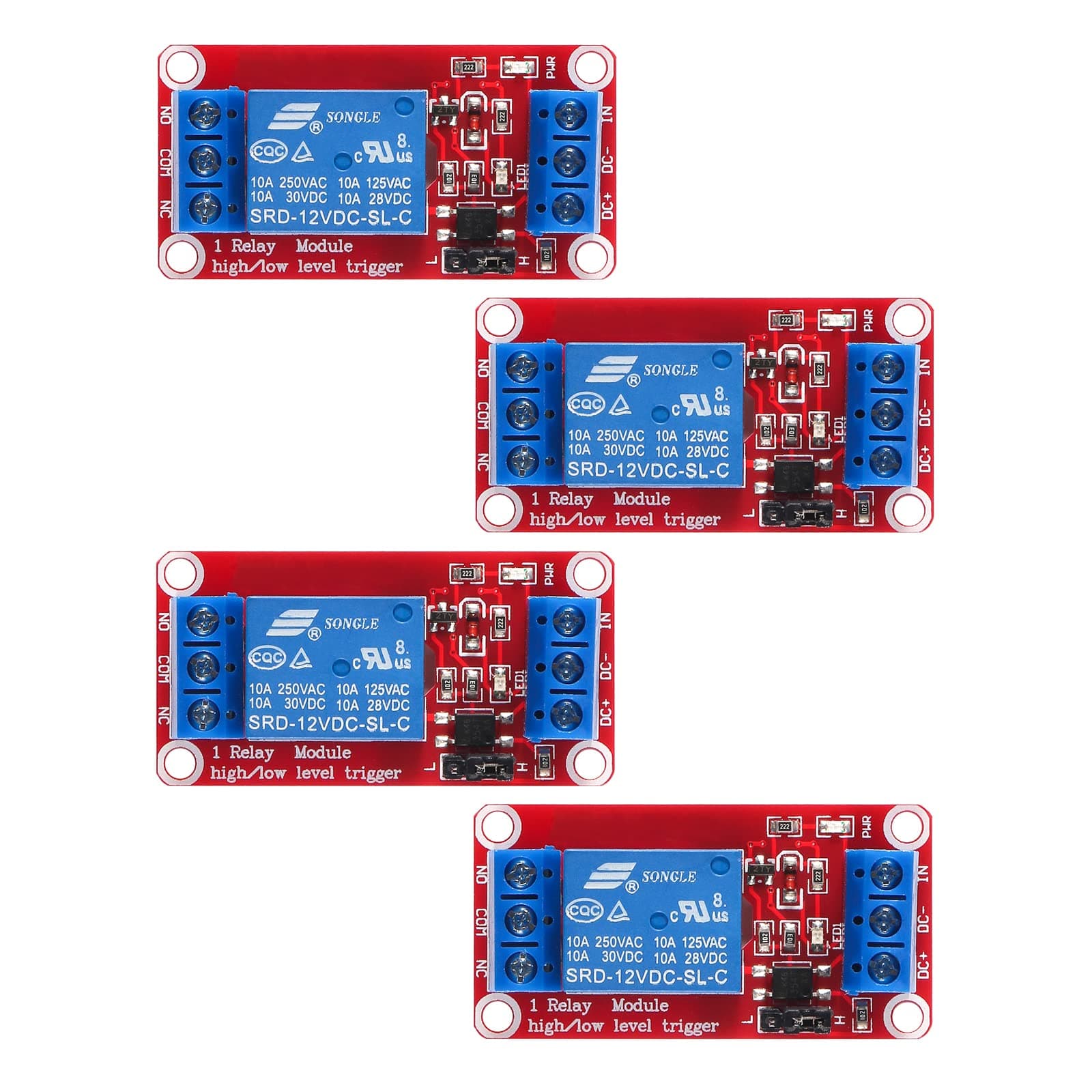 4pcs DC 12V Relay Module 1 Channel