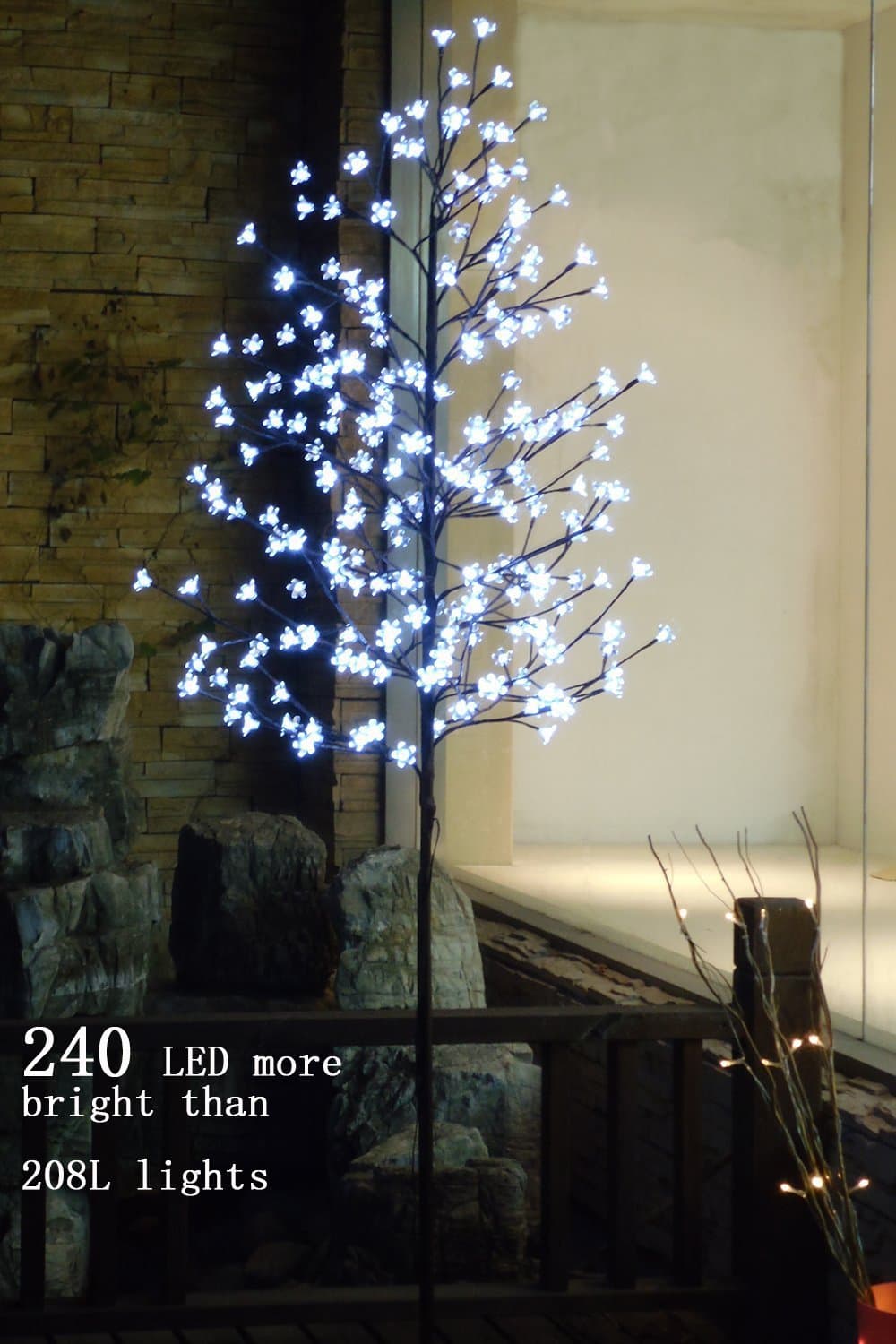 Fanshunlite 240 Led Tree Light Cherry Blossom Lighted Tree, 6-Feet, Cool White