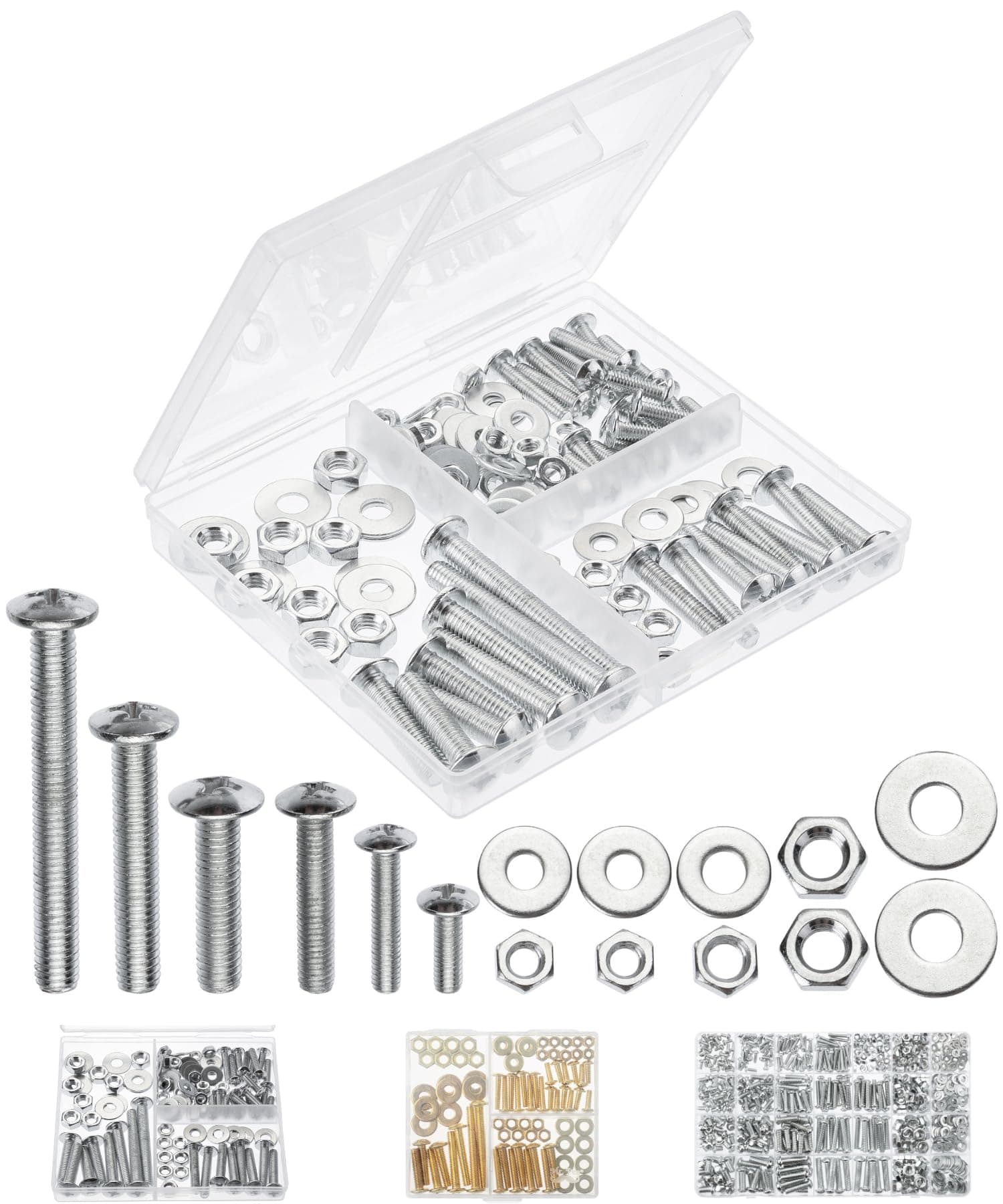 Mr. Pen 113 pcs Galvanized Steel Hex Bolt, Nut & Washer Assortment Kit for Home Repair, DIY Projects, Precision Machinery & More