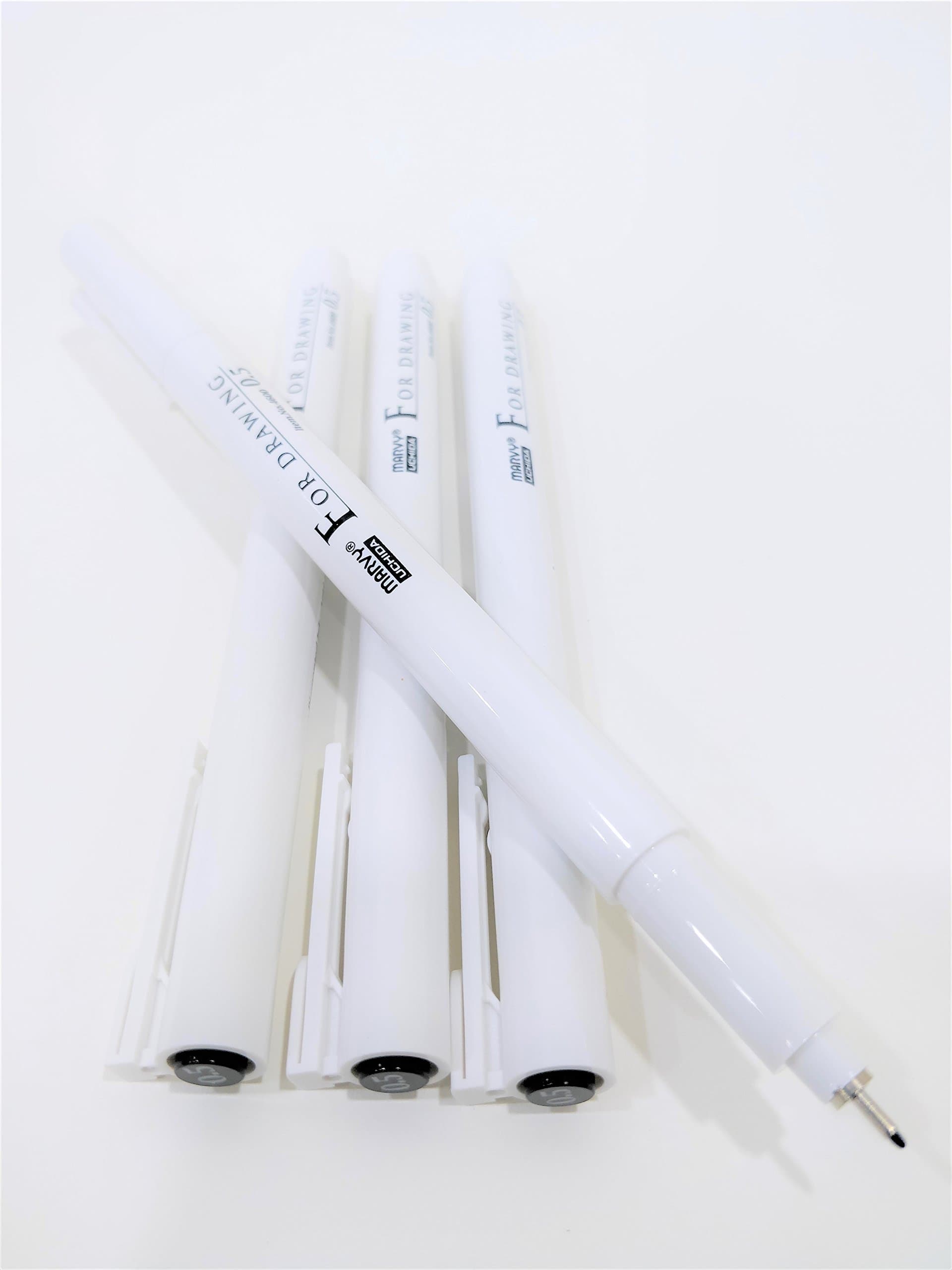 Marvy Uchida Black Ink Technical Fine Line Pens 0.5 Pack of (3 + 1 Free)