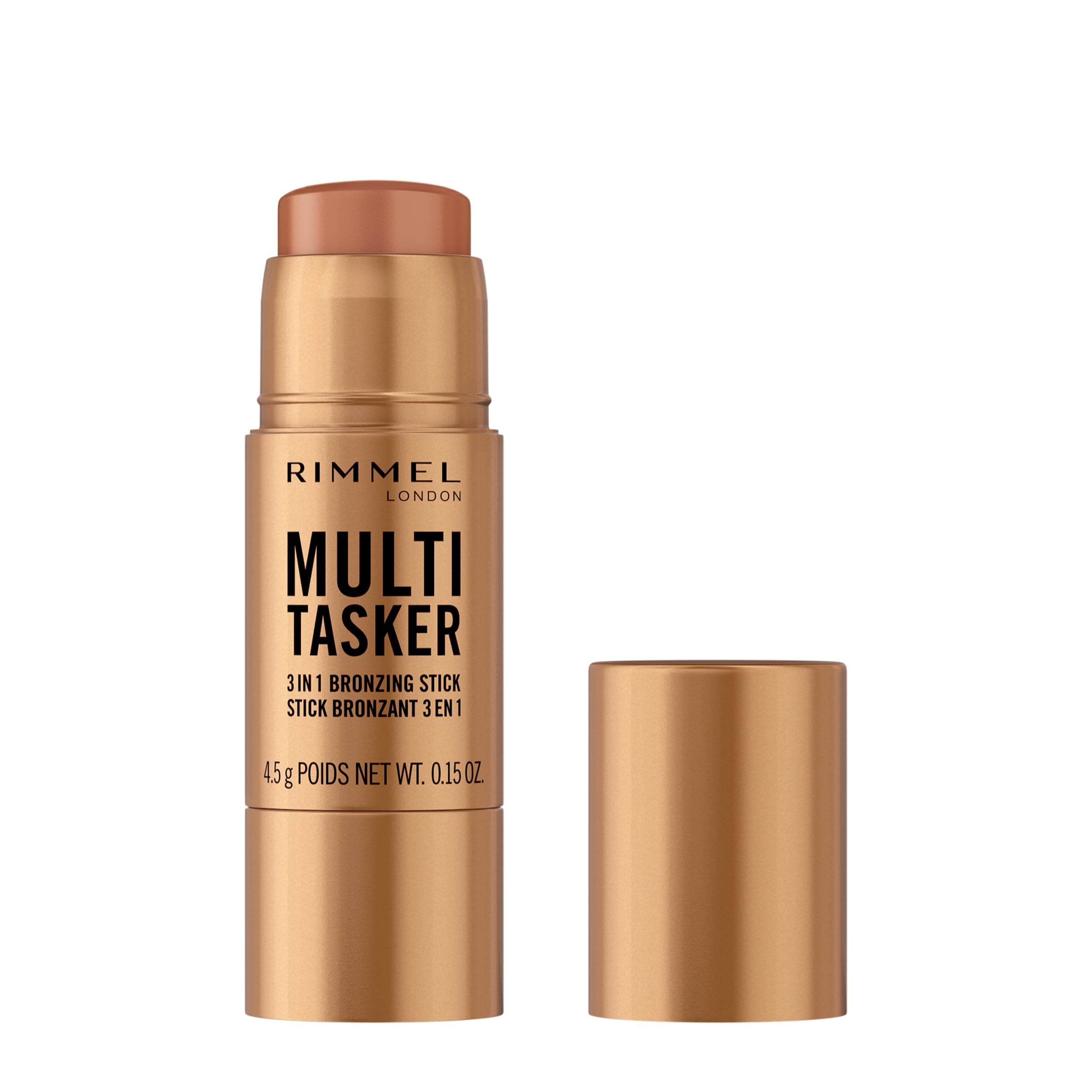Multi Tasker 3 in 1 Bronzing Stick, 002 Medium, Sculpted and Bronzed Glow, All-Day Wear, Sheer and Dewy Finish, Infused with Vitamin C & E, Vegan Formula, Cruelty-Free