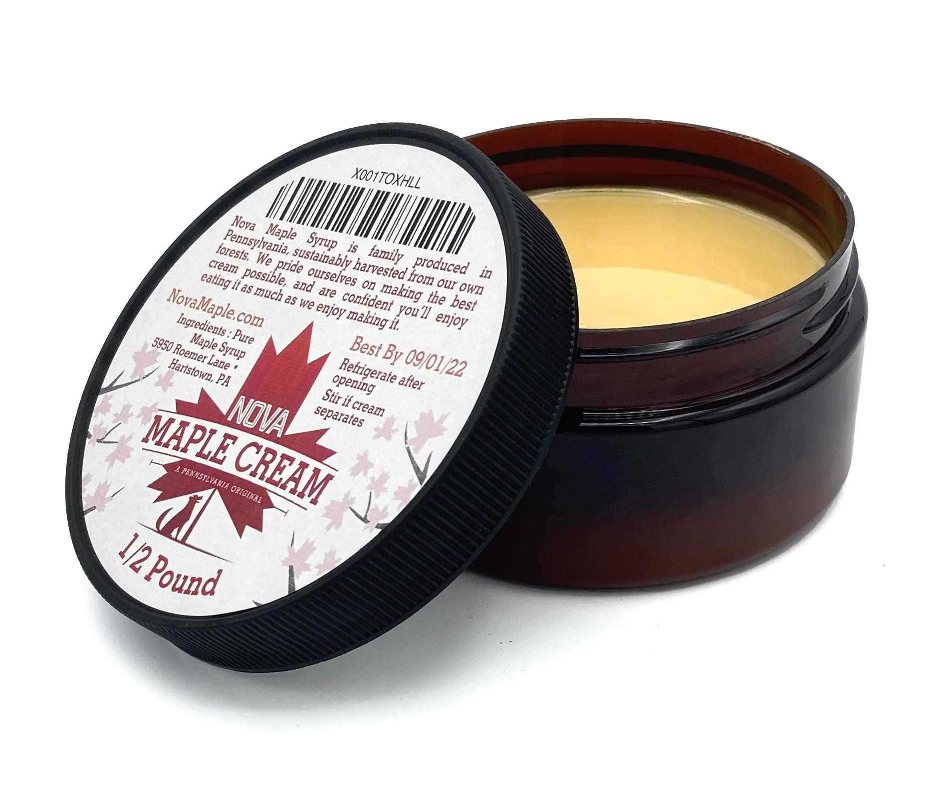 Nova Maple Cream - Grade A Pure Maple Cream Butter Spread (1/2 pound)
