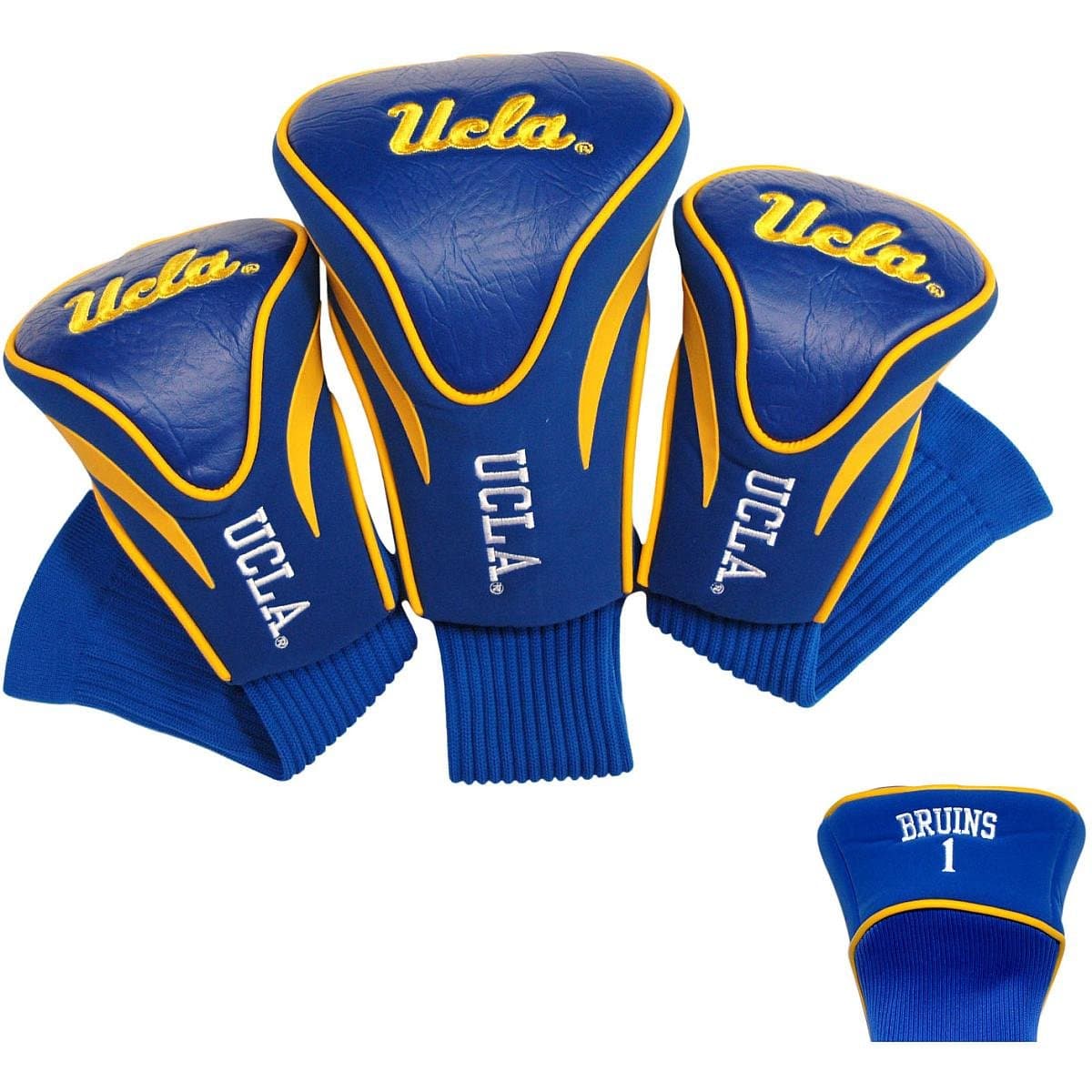NCAA Contour Golf Headcovers (3 Pack) Numbered 1, 3 and X, Fits Oversized Drivers, Utility, Rescue & Fairway Clubs, Velour Lining for Extra Club Protection