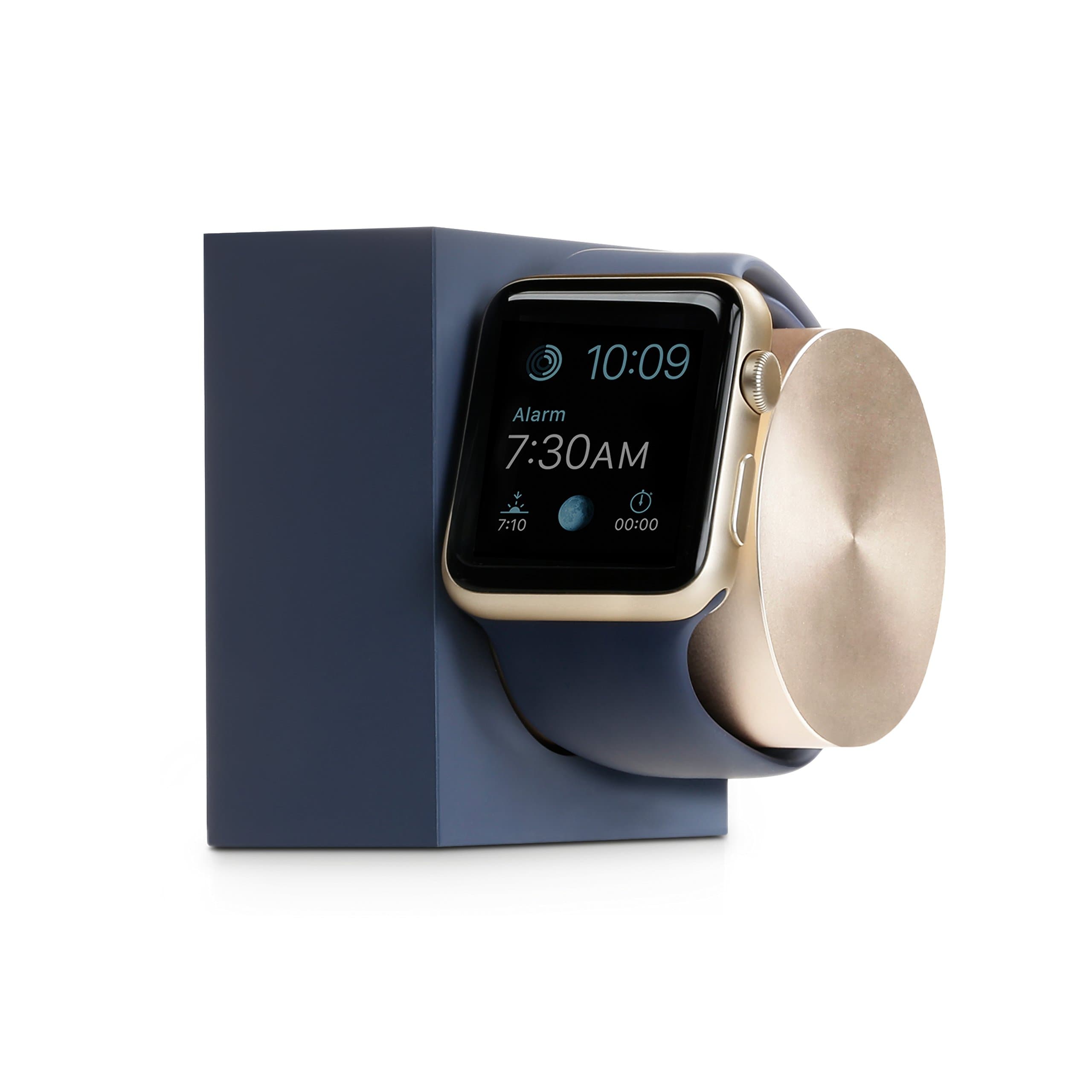 Native Union Dock for Apple Watch - Weighted Charging Dock for Apple Watch with Rotating Arm (Midnight Blue & Gold)