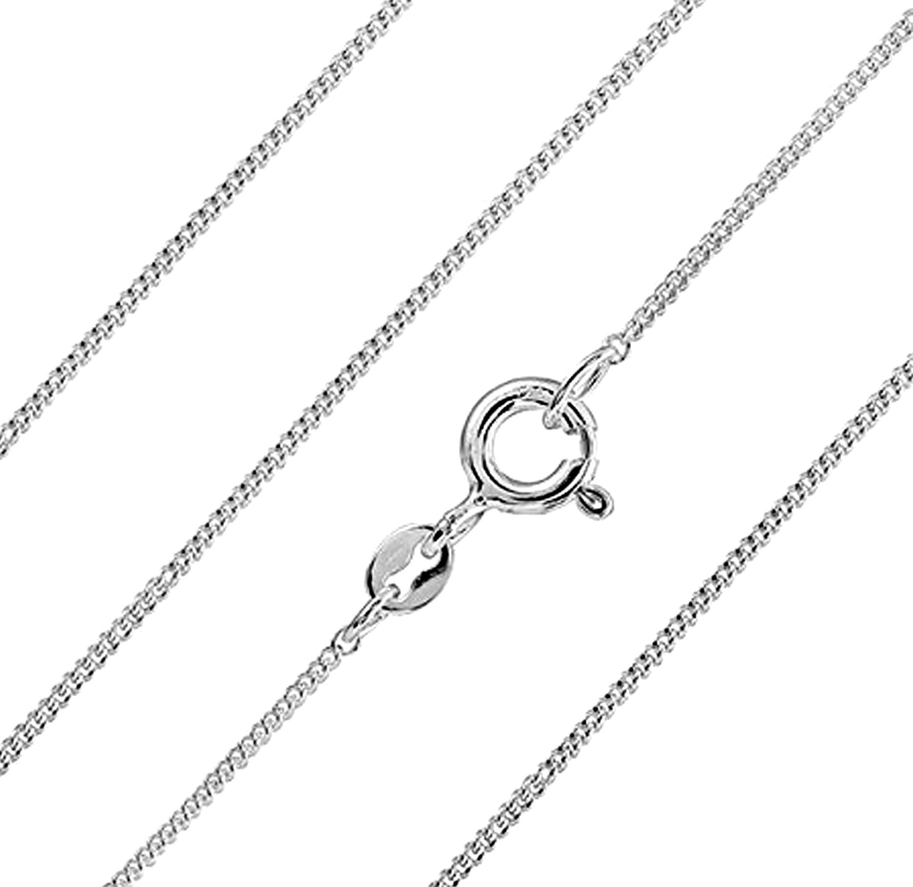 Solid Genuine Italian 925 Sterling Silver 1.1mm Diamond Cut Curb Chain /16"/18"/20"/22"/24"