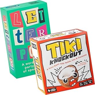 Save Up to 42% on Ultimate Fun Set: Letterpool Board Games for Adults, Family, Teens, Trivia, Word Card Game & Tiki Knockout Board Games for Adults & Teens – Fun Trivia & Bluffing