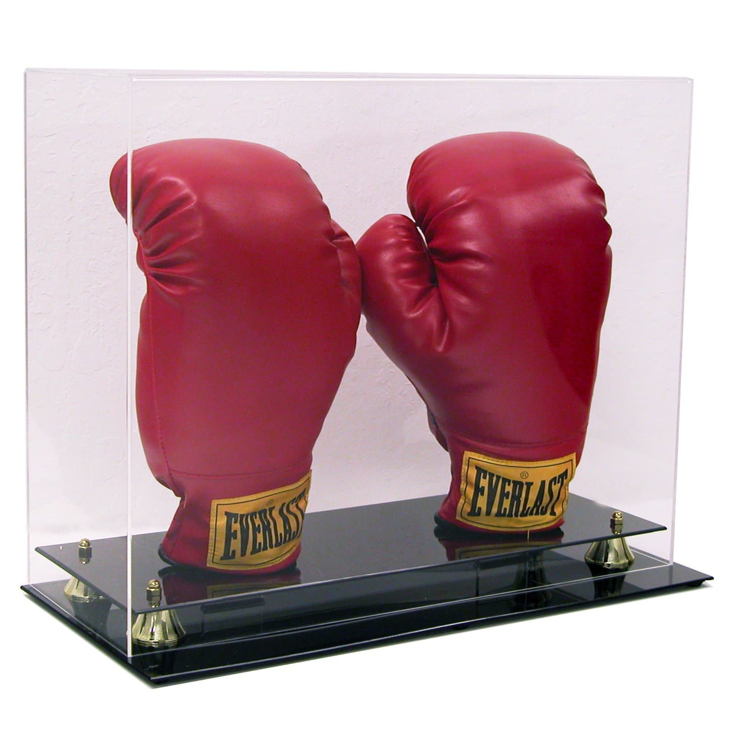 Deluxe Double Boxing Glove Display Case with Risers, with Stands for The Gloves, UV Protection