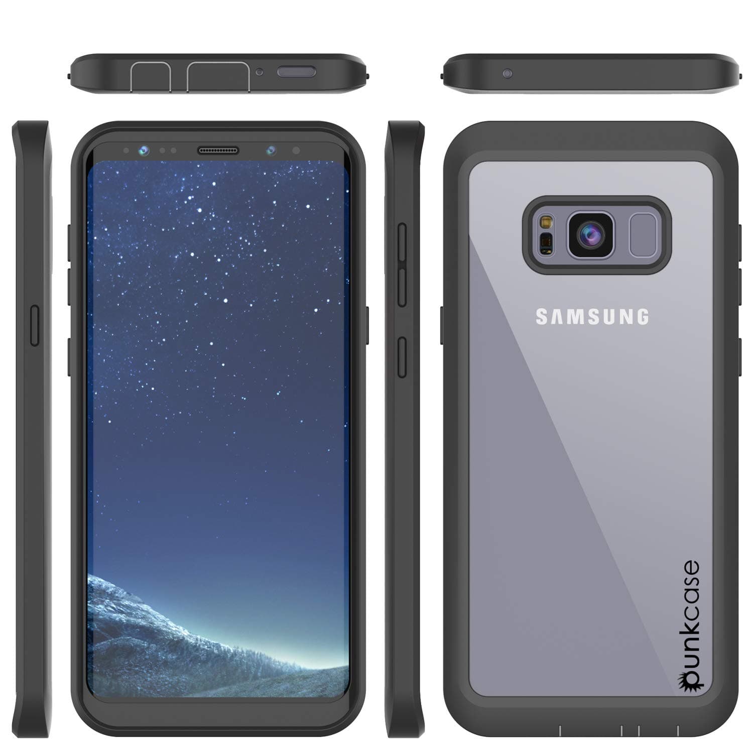 PunkCase Galaxy S8 Plus Case, [Spartan Series] Clear Rugged Heavy Duty Cover W/Built in Screen Protector | Ultra Slim 360 Full Body Protection Compatible W/Samsung Galaxy S8 Plus [Black]