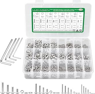 1440 PCS Nuts and Bolts Assortment, 304 Stainless Steel Hex Button Head Cap Screws Bolts and Nuts Kit - M2 M3 M4 M5 Machine Screws with 4 Wrench for Home Repairs, DIY, and Professional Use