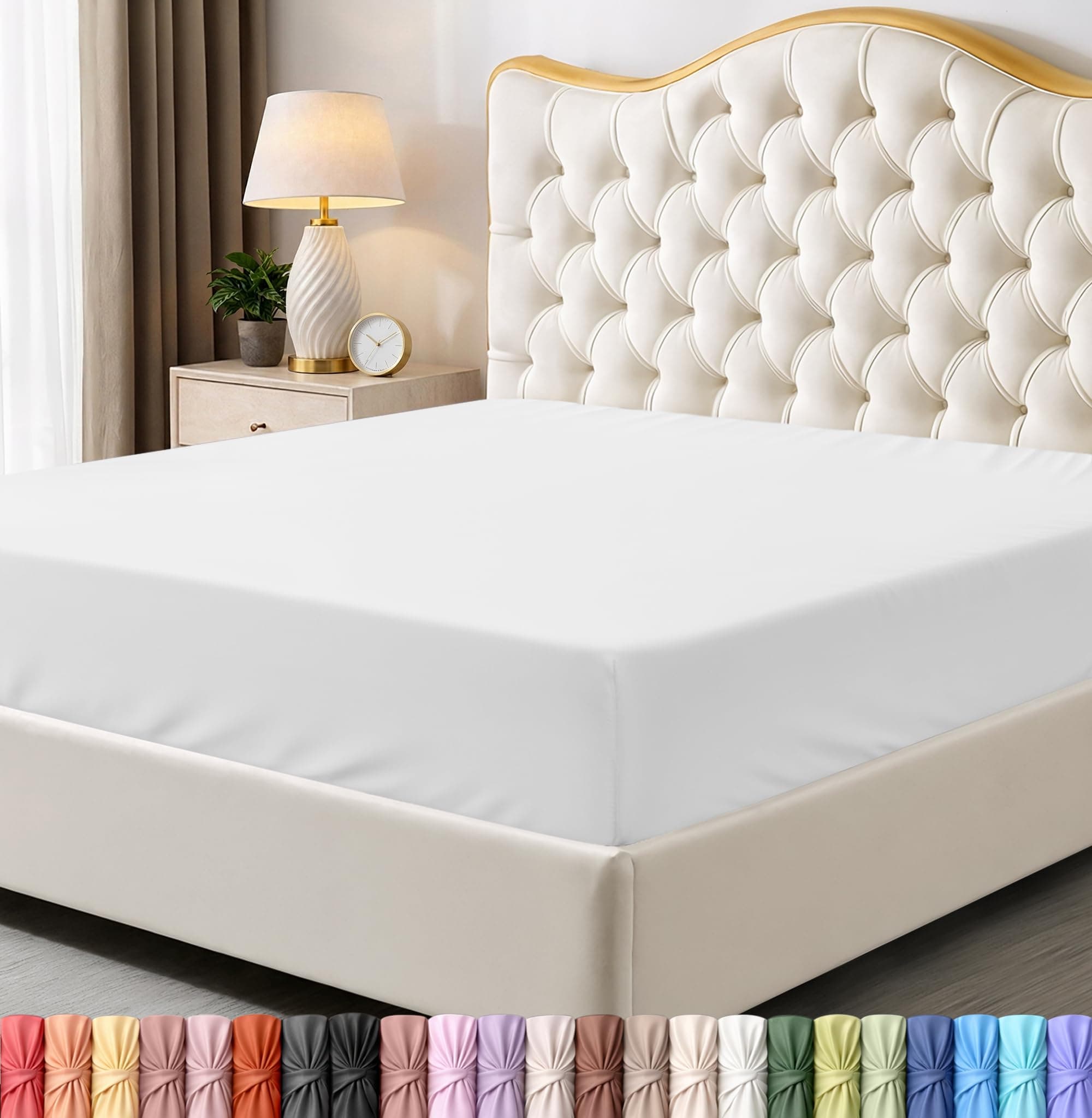 Full Fitted Sheet - Bottom Sheet - Deep Pocket - Soft Microfiber - Shrinkage and Fade Resistant - Easy Care -1 Fitted Sheet Only (White)