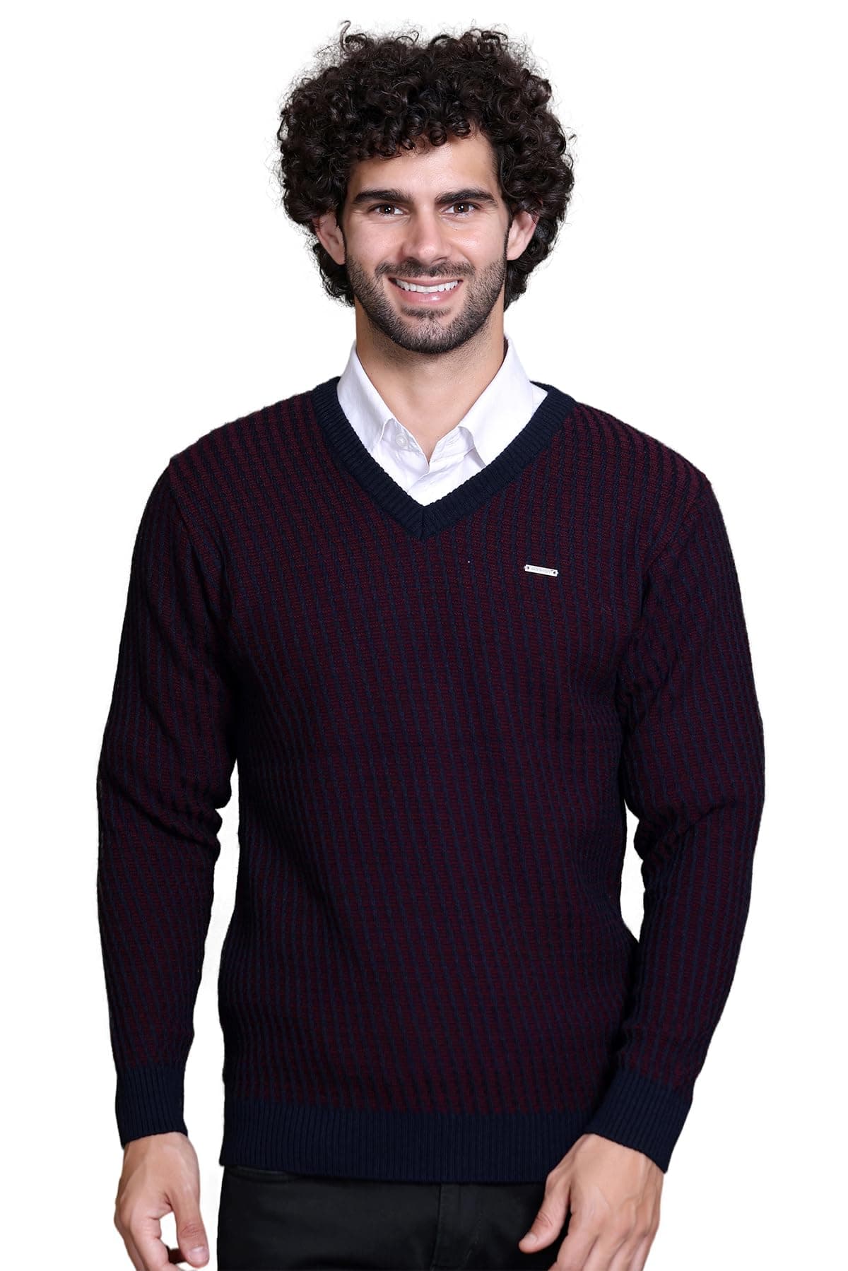 GODFREYThin and Warm V Neck Pullover Woolen Sweater for Men