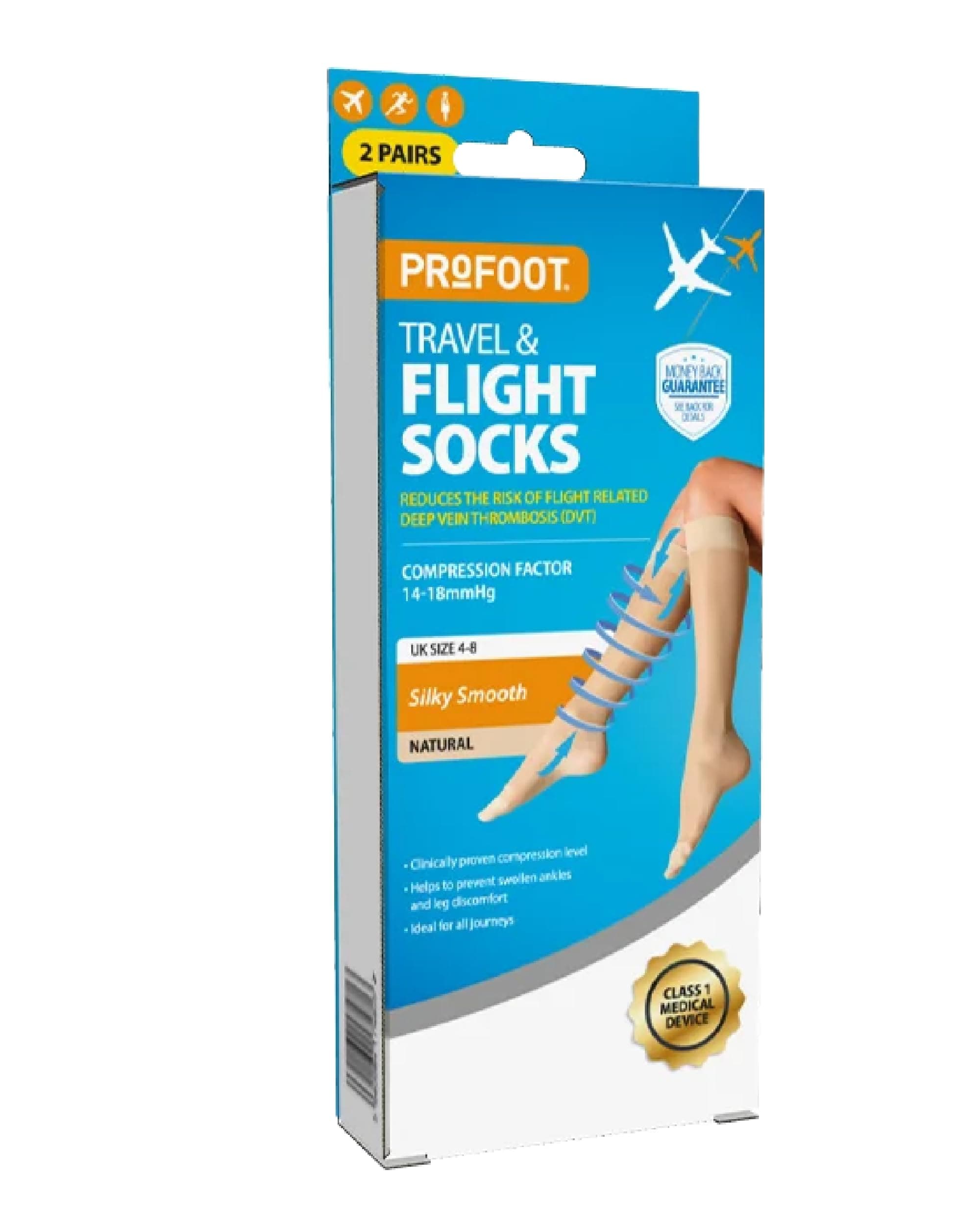 Flight Compression Socks, Clinically Proven Compression Socks for Travel, Reduces The Risk of Deep Vein Thrombosis (DVT), High Knee Supportive Socks For Flights