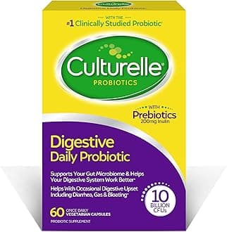 Culturelle Daily Probiotic, 60 count Digestive Health Capsules | Works Naturally with Your Body to Keep Digestive System in Balance* | With the Proven Effective Probiotic