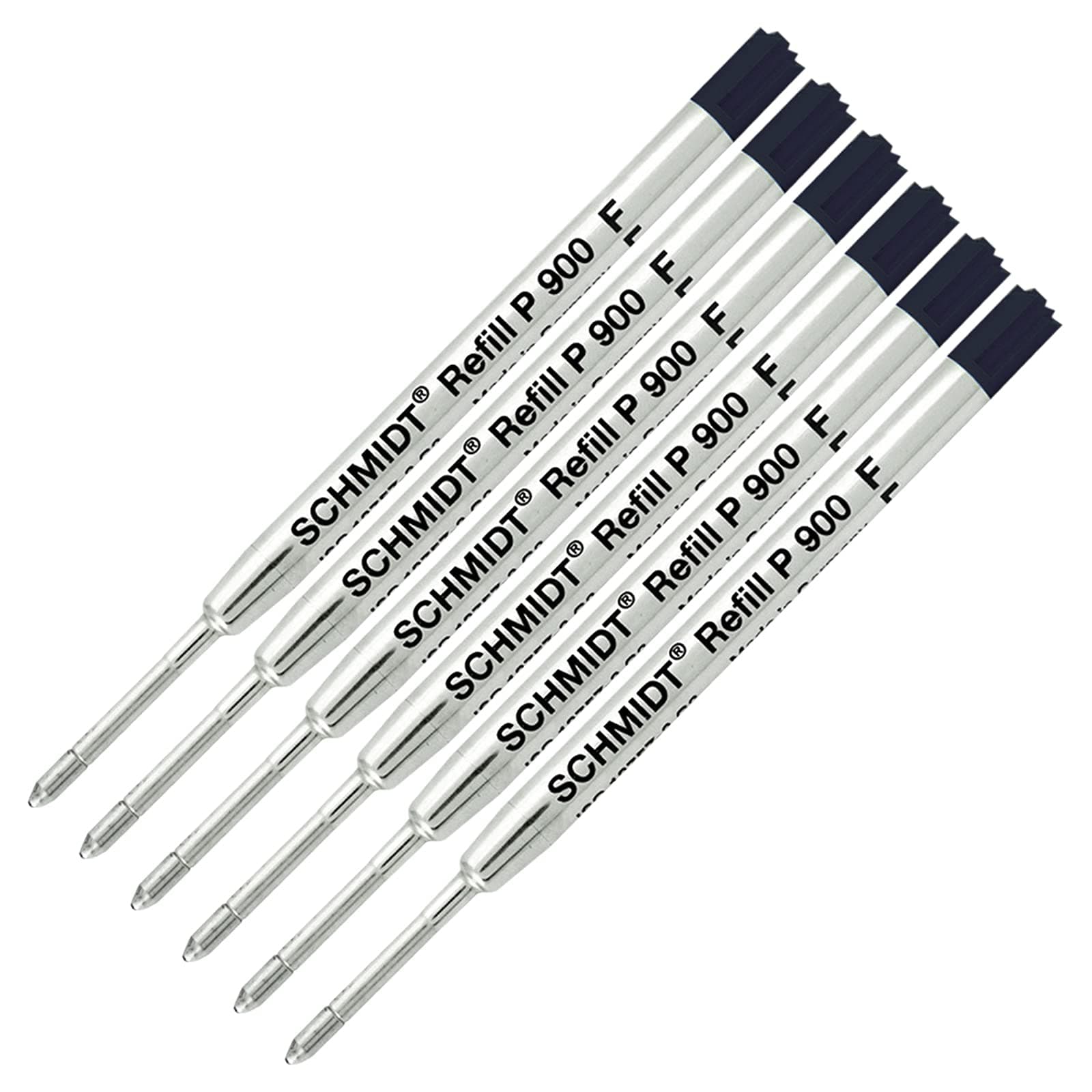 Schmidt 6 Pack - Refill Black-P900-Fine Tip Parker Style Ballpoint Refill