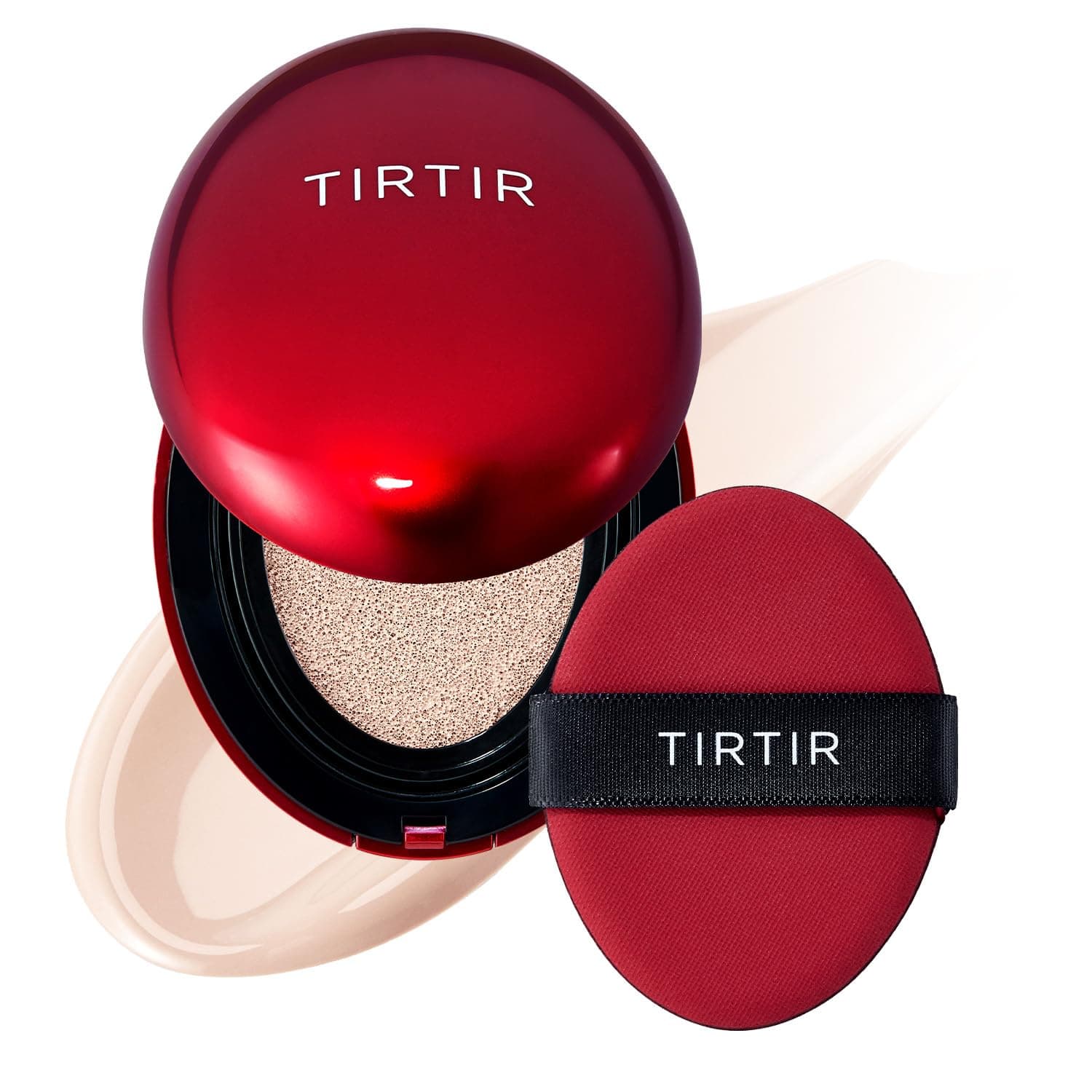 [*Mini Size*] TIRTIR Mask Fit Red Cushion Foundation | Full coverage, Weightless, Skin fit, Satin Glow Finish, Korean Makeup, beauty, Tattoo cover up, Buildable (#13C Fair, 0.15 Fl Oz)
