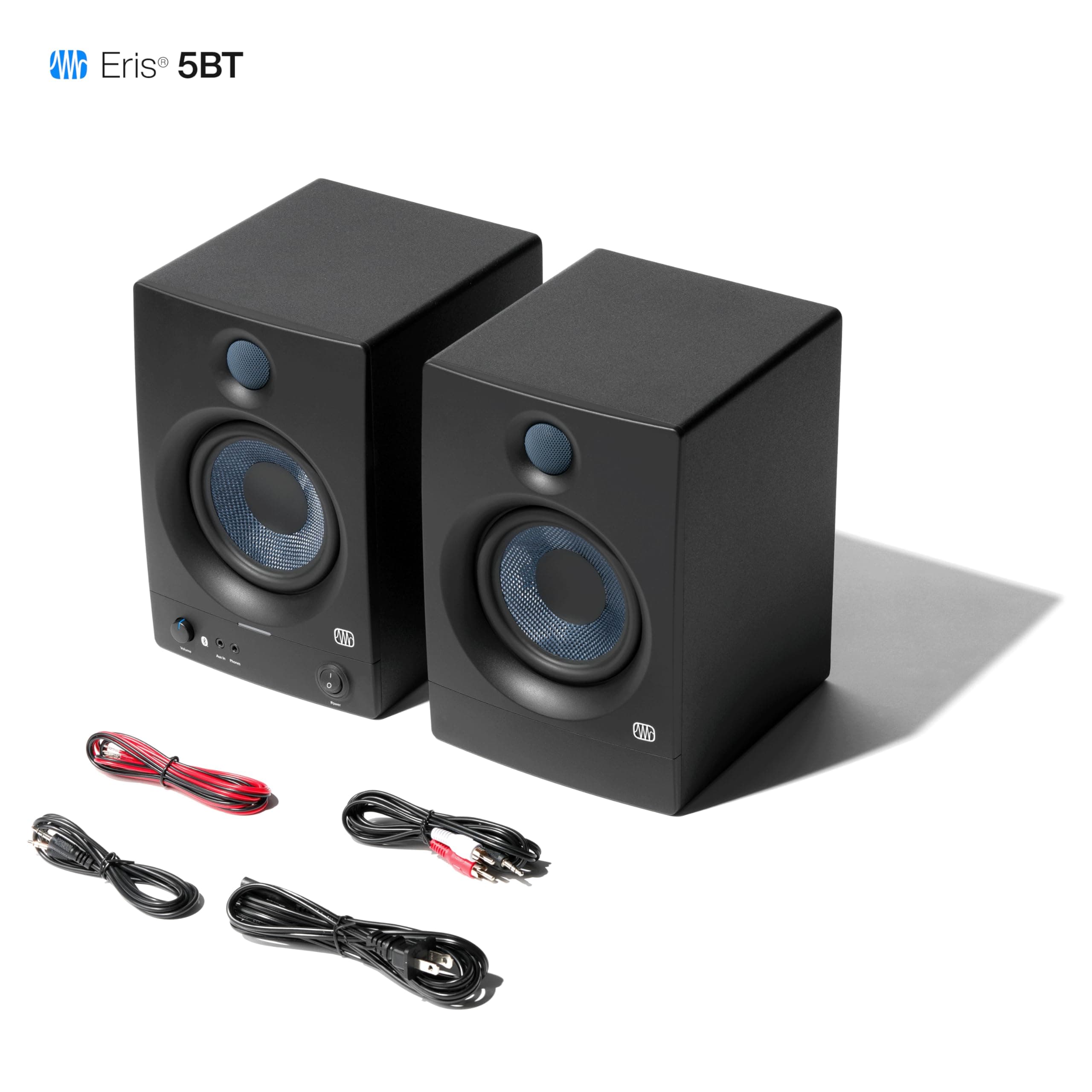 PreSonus Eris 5BT Bluetooth Studio Monitors, Pair — 5" Powered, Active Monitor Speakers for Near Field Music Production, Audio Mixing & Recording