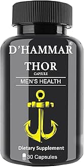 D'HAMMAR THOR | All-Day Energy, Stamina, Strength & Health Performance Booster | 100% Ayurvedic Supplement with Pure Shilajit, Ashwagandha, Gokshura | Clinically Tested | 30 Capsules, 1 Packs