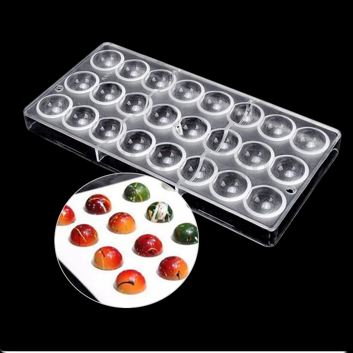 Hard Plastic Injection Semi Sphere Half Round Ball Chocolate Mould PC Polycarbonate Chocolate Mold