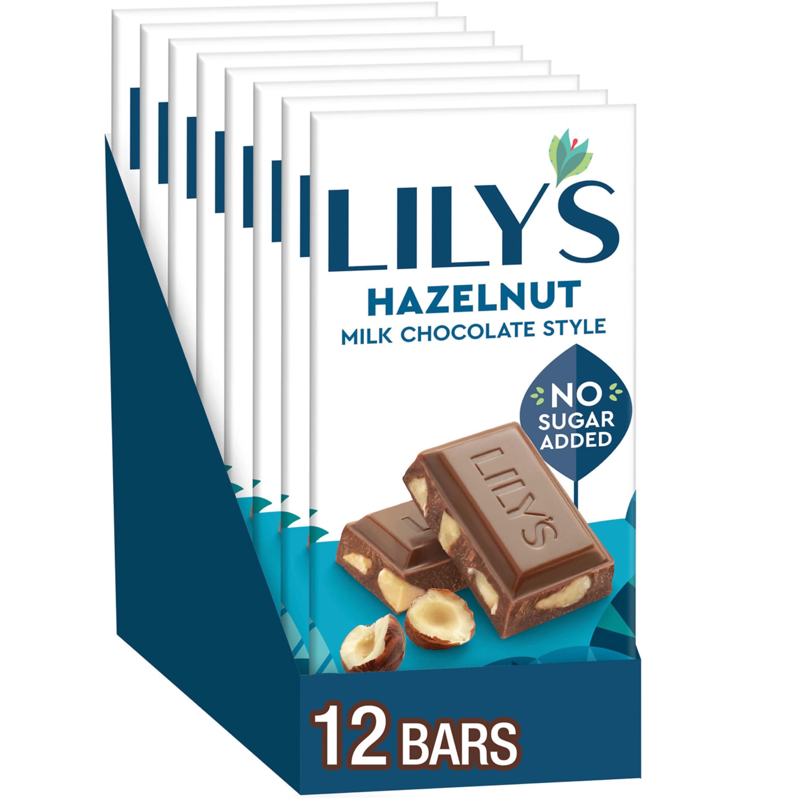Hazelnut Milk Chocolate Style No Sugar Added, Sweets Bars, 2.8 oz (12 Count)