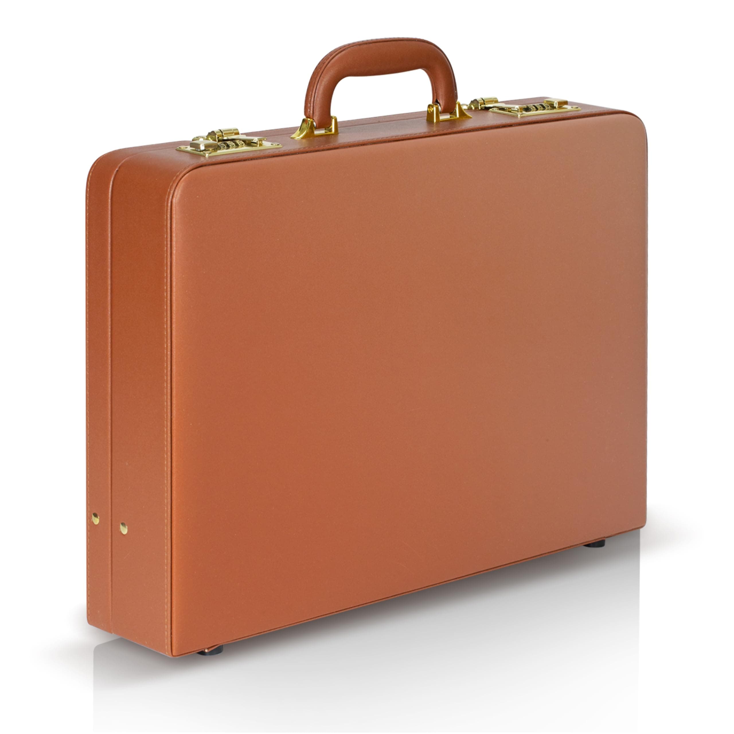 Briefcases for Men, Professional Leather Briefcase with Lock, Hard Shell Business Brief Case, Durable Executive Attache Case for Laptop Documents, Mens Hard Briefcase for Work Office Travel