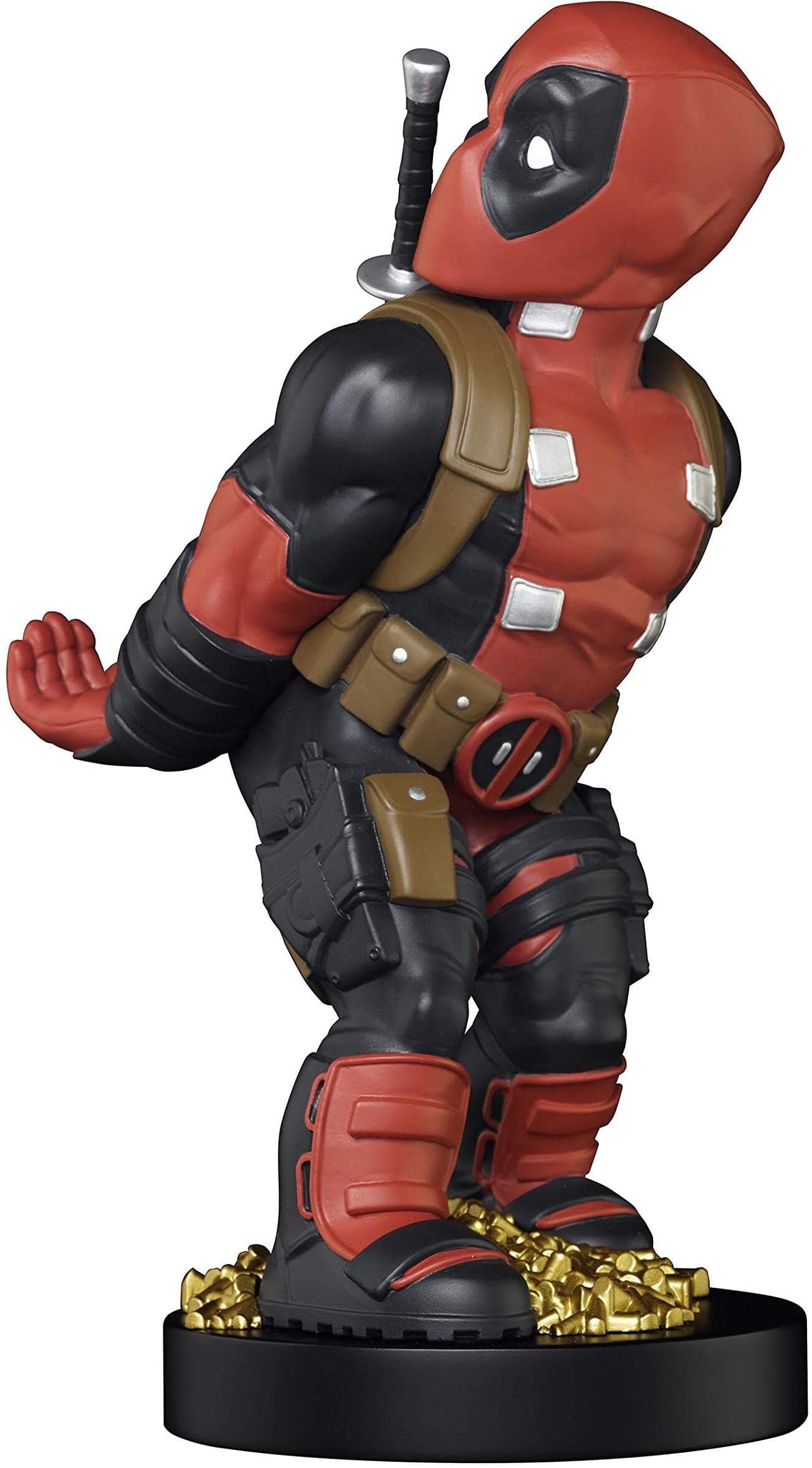 Marvel: Deadpool Rear View - Original Mobile Phone & Gaming Controller Holder, Device Stand, Cable Guys, Licensed Figure Red