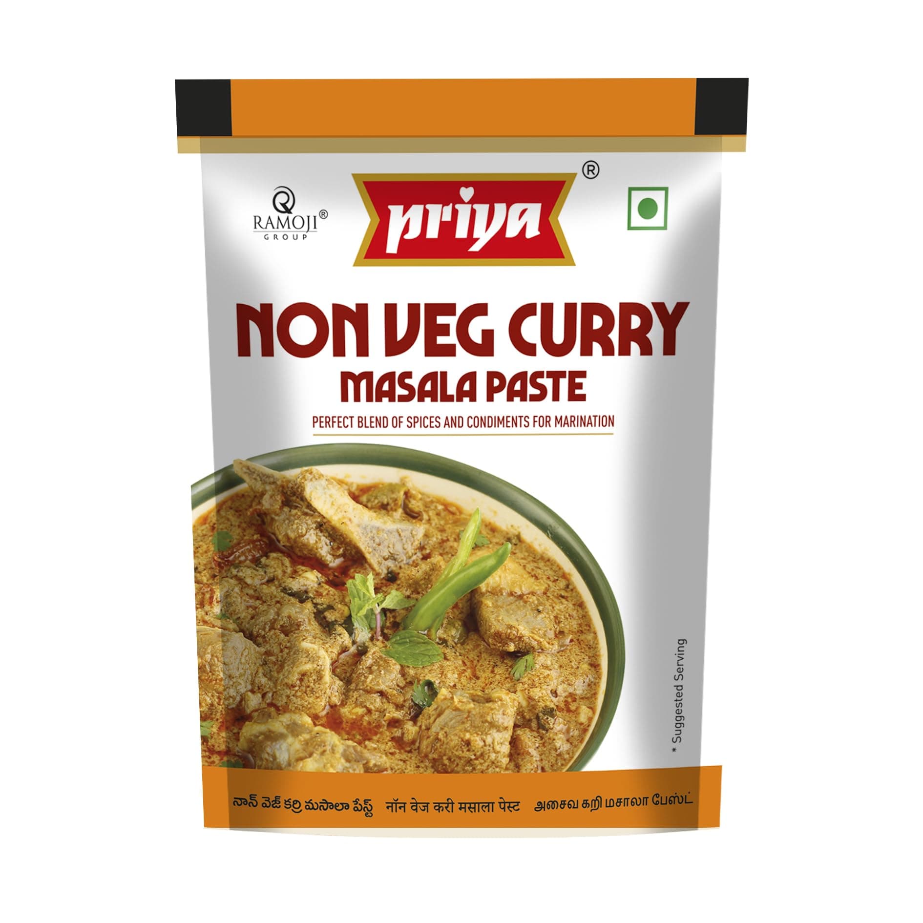 Priya Non Veg Masala Paste Total 360gm | 90g Each (Pack of 4) I Ready to Cook | Naturally Processed | Authentic Aroma and Flavour for Cooking