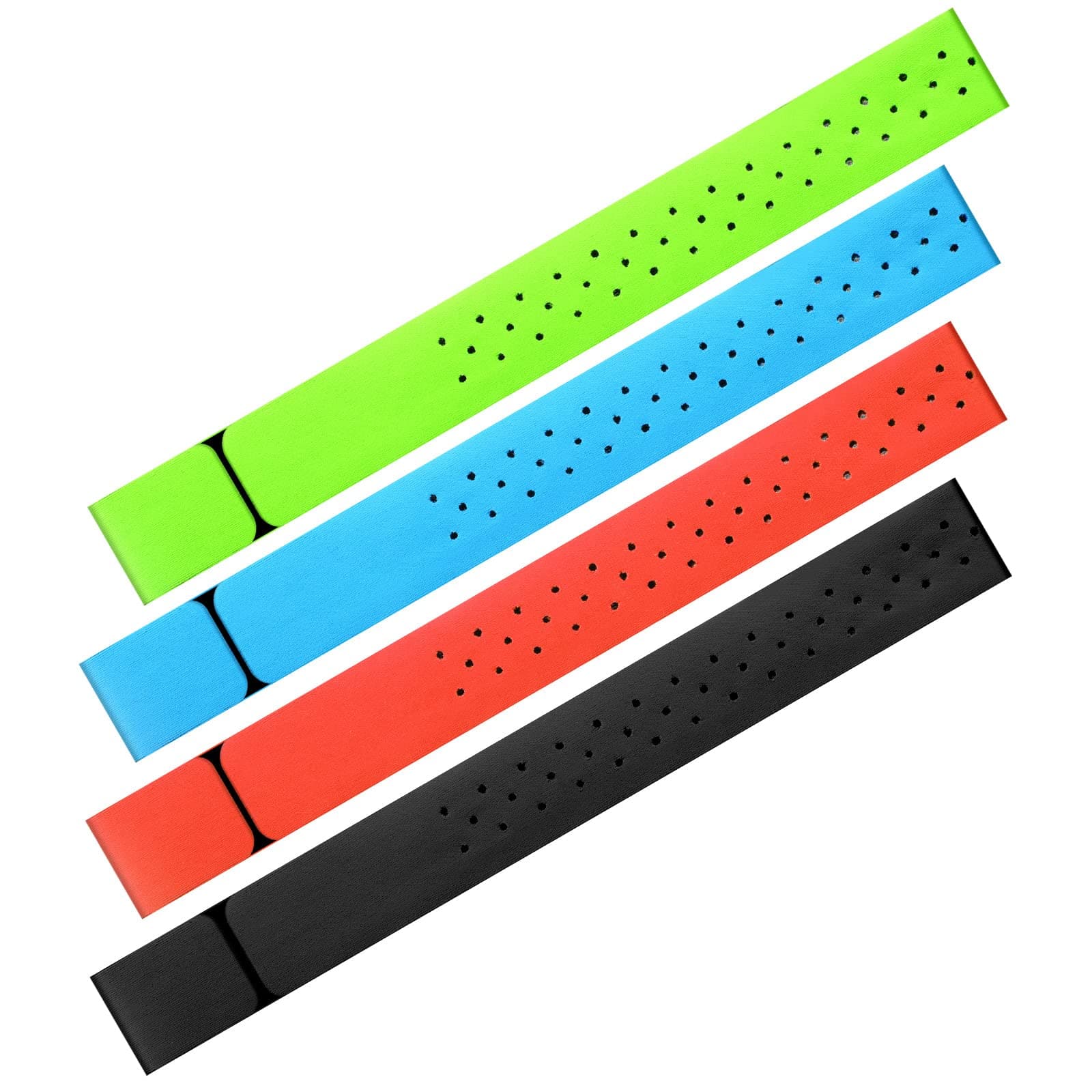 4 Pcs 14. 2 x 0. 8 Inch Replacement Heart Rate Monitor Band, Soft Heart Rate Armband Strap, Theory Fitness Adjustable (Black, Orange, Green, Blue)