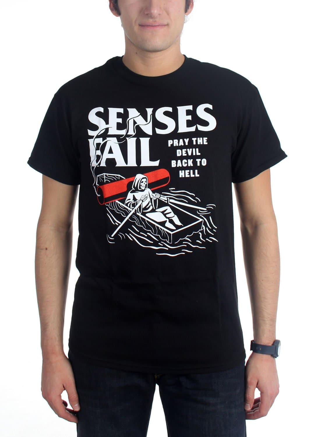 Senses Fail - Mens Devil Boat T-Shirt, Size: X-Large, Color: As Shown