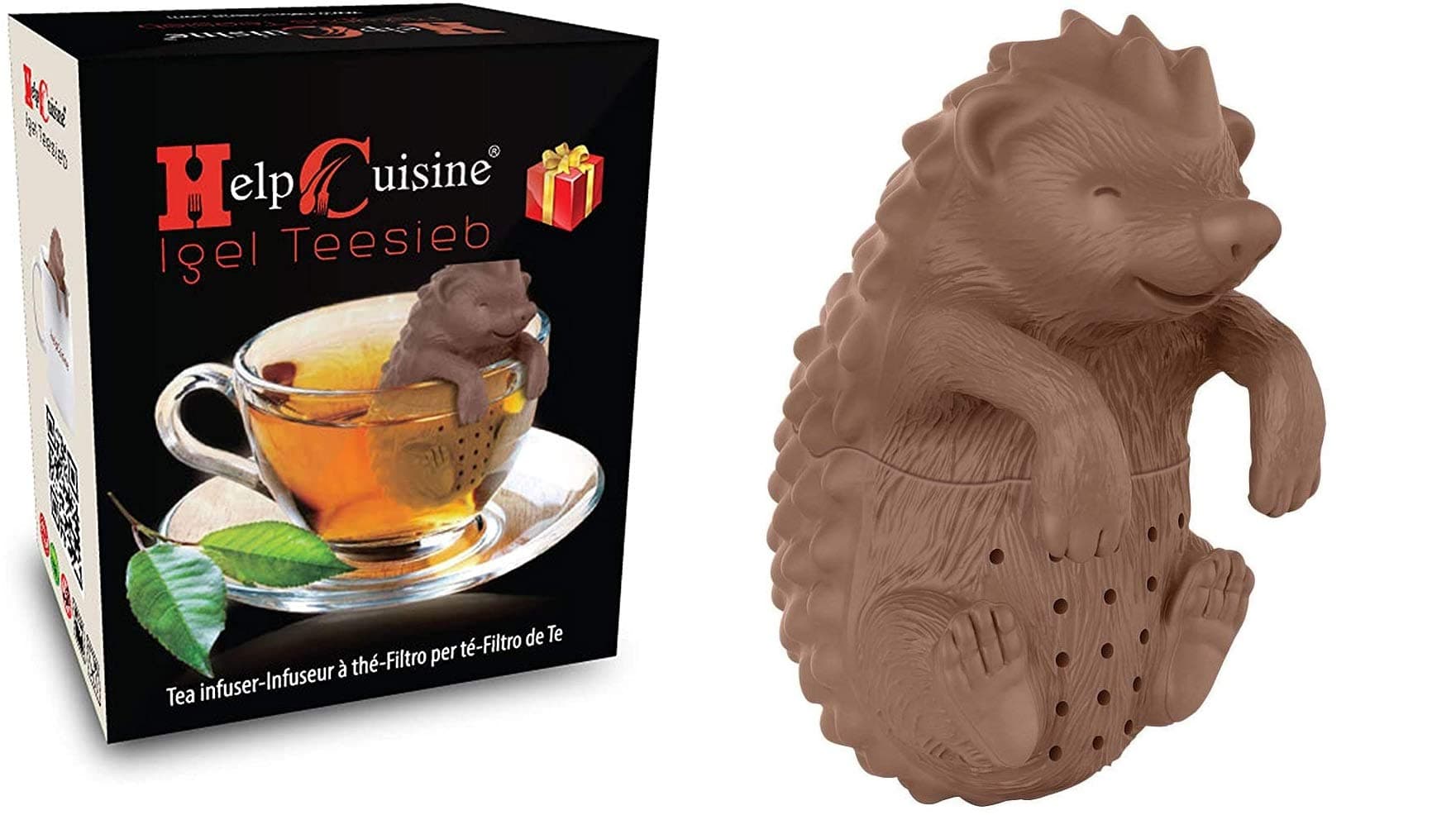 HelpCuisine® Hedgehog Tea Infuser/Tea strainer/Silicone Tea infuser- Super Cute Silicone Loose Leaf Herbal Tea Strainer For Large and Small Mug Cup (Hedgehog)