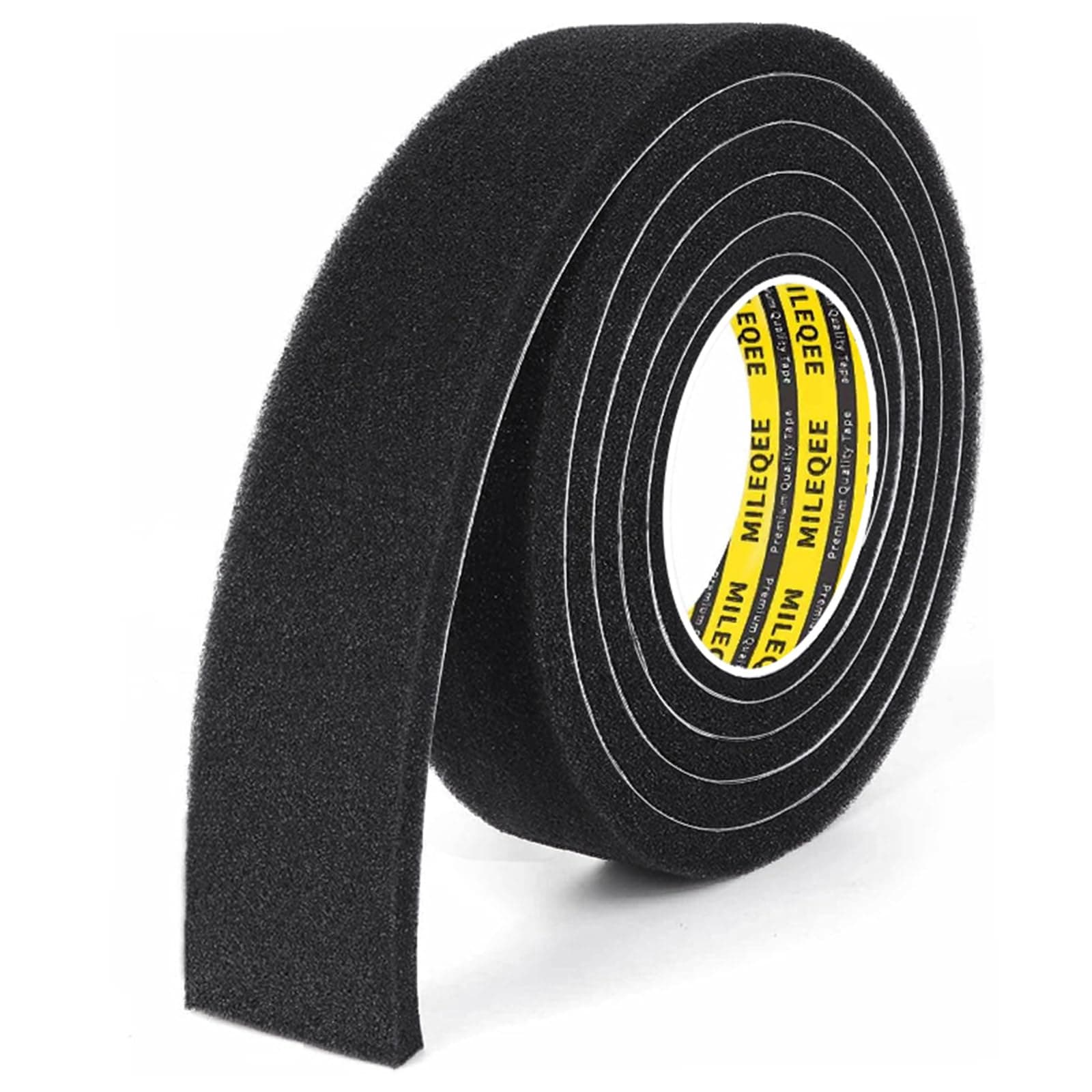 Single-Sided Adhesive Foam Tape Low-Density, Super Soft Easy Adjust Sealing Strip for Window Door Air Gap, Sponge Draft Blocker and Sound Reducer, 1.18in x 6.6FT Black