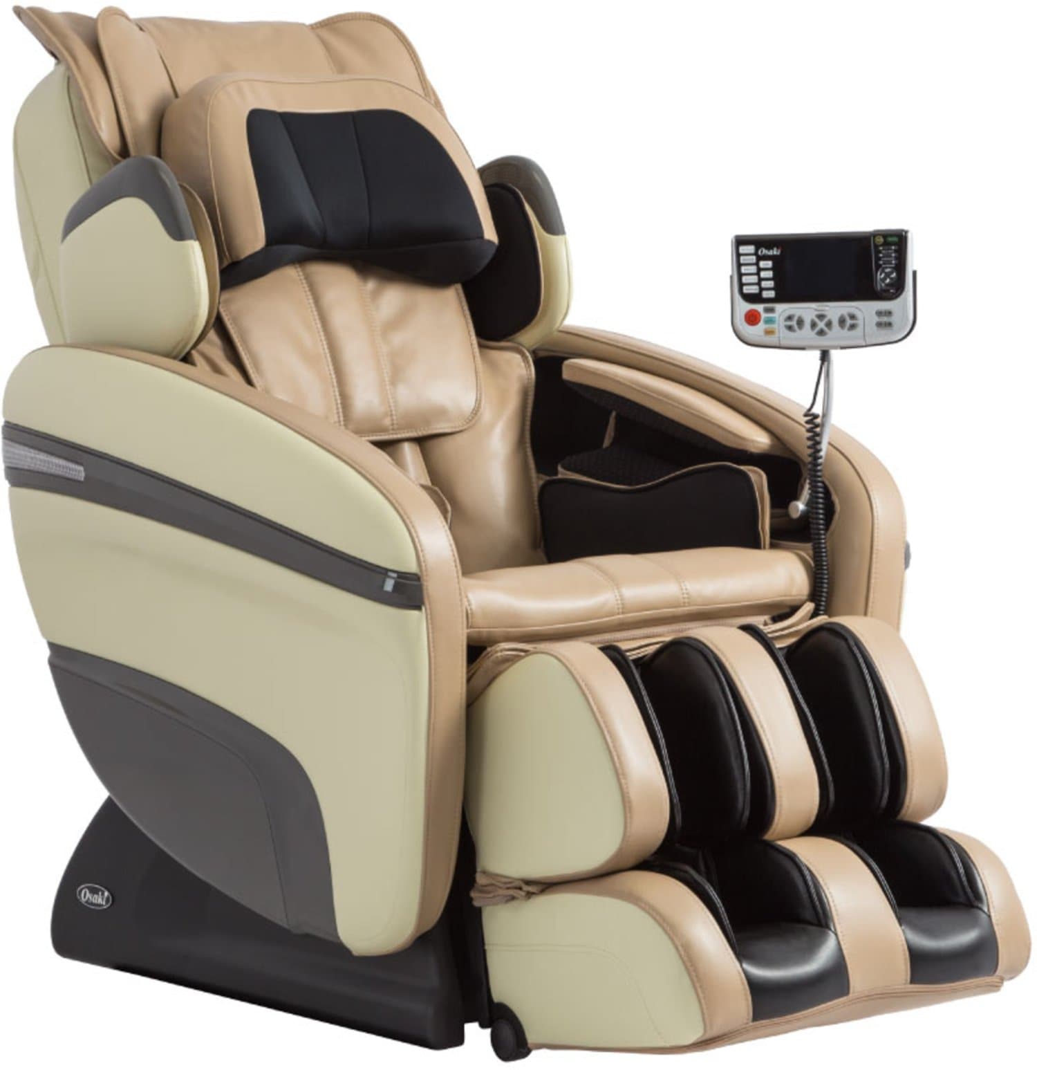 Osaki OS-7200H Pinnacle Executive Zero Gravity S-Track Heating Massage Chair, Cream, Computer Body Scan, 51 Air Bags, Neck/Back/Arm/Shoulder/Hand/Hip/Pelvis/Lumbar & Foot Roller Massage