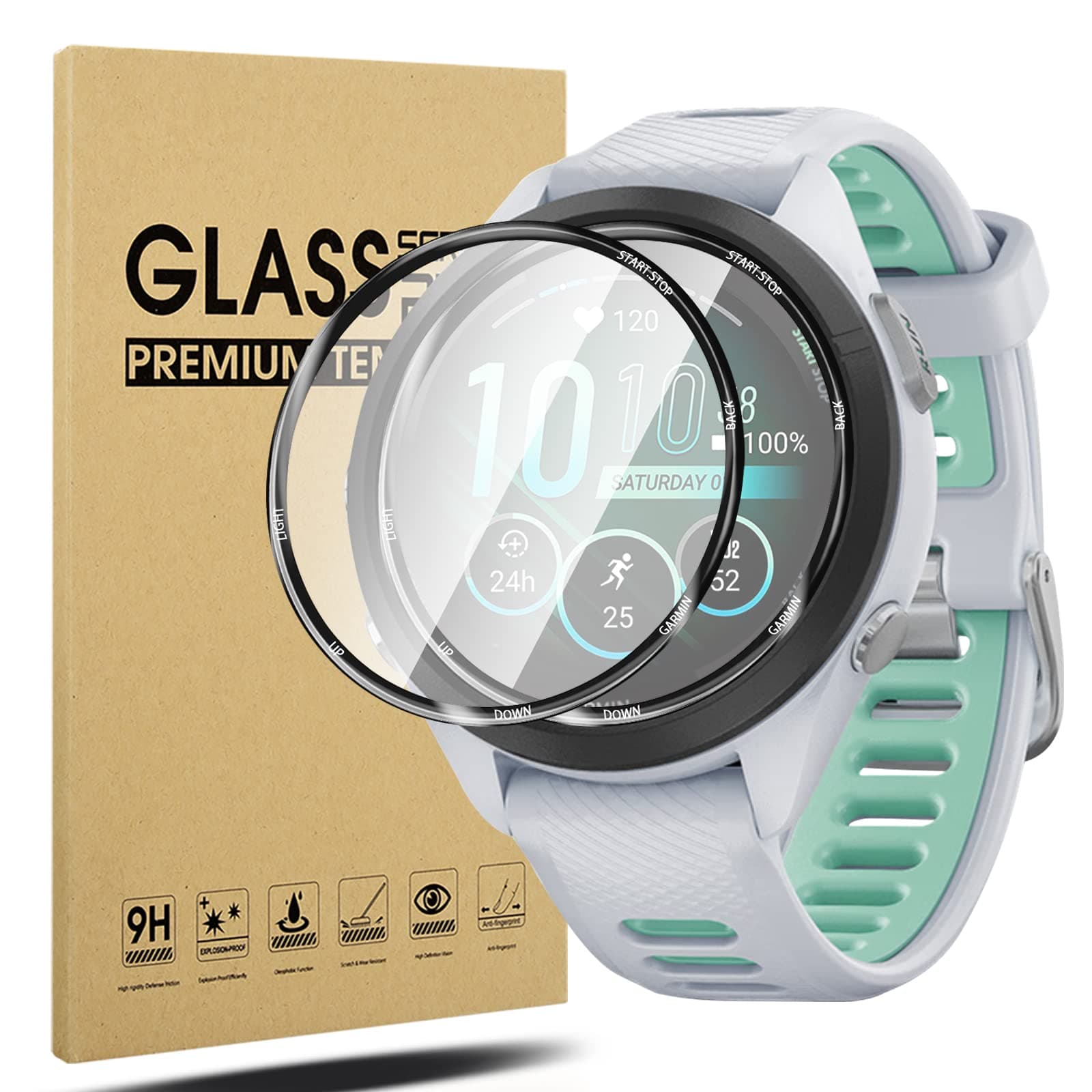 Suoman 2-Pack for Garmin Forerunner 265S Screen Protector, [Anti-Scratch] Ultra-thin High Definition Soft Screen Protective Film