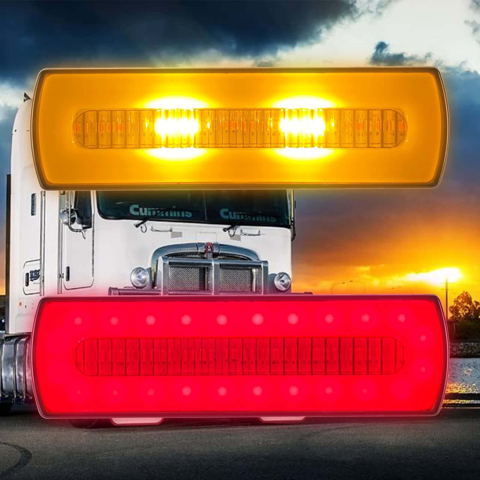 Rantecks 2PCS Trailer Tail Light Bar 40LEDs Tail Lights Brake Lights Driving Lights for Trailer Truck RV Pickup SUV RV Van
