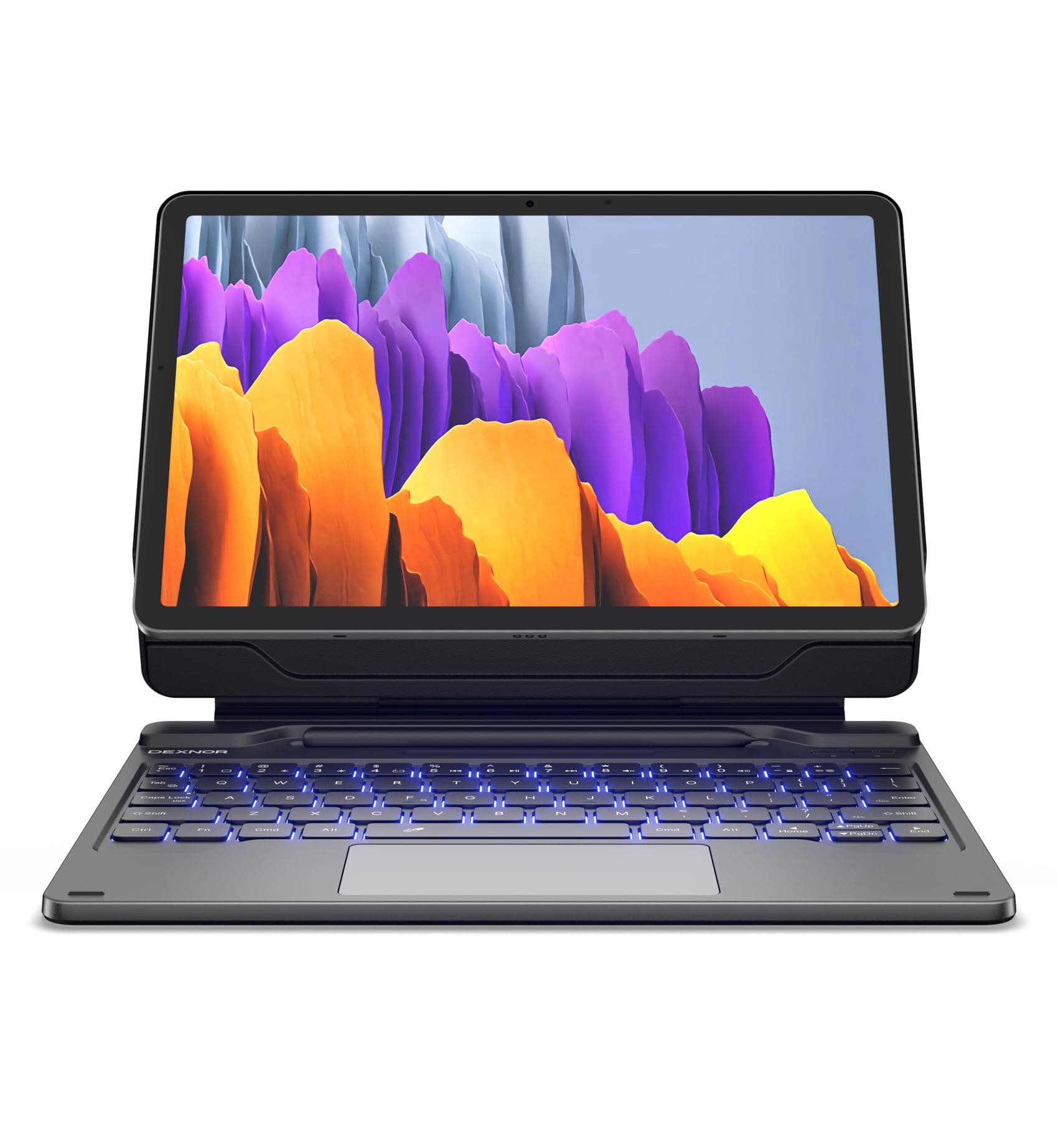 Dexnor Keyboard Case for Samsung Galaxy Tab S10 Lite/S10 FE/S9 FE 5G 10.9"/S9 11" Case with Keyboard Magnetic Floating Cantilever Stand Multi-Touch Trackpad Wireless Backlit with S Pen Holder, Black