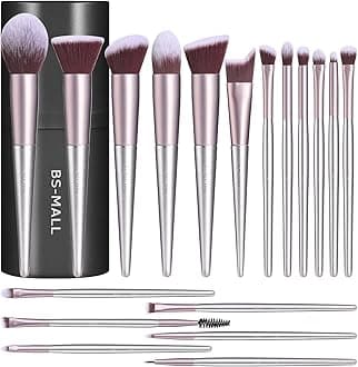 BS-MALL Makeup Brush Set 18 Pcs Premium Synthetic Foundation Powder Concealers Eye shadows Blush Makeup Brushes with black case